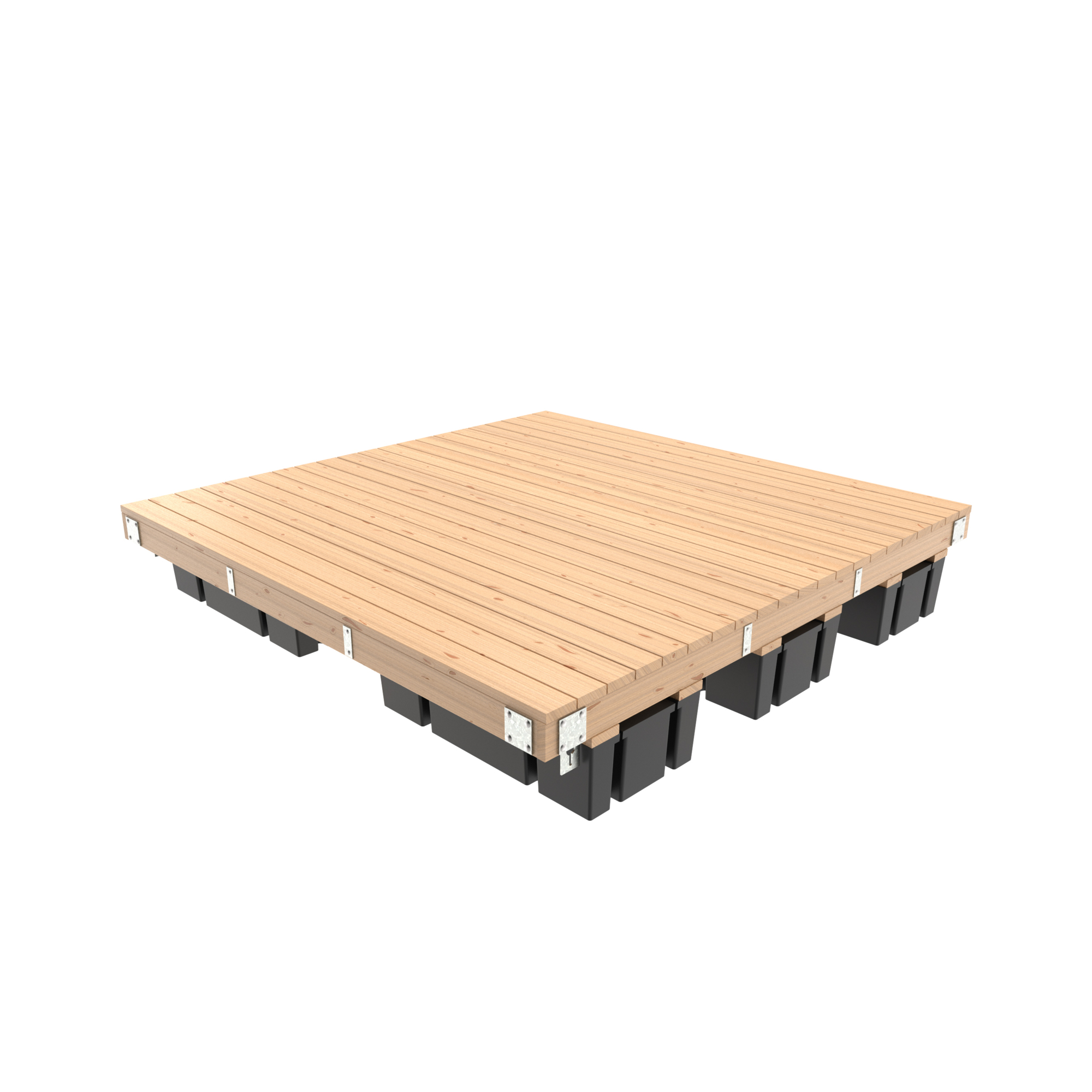 Multinautic Floating Wood Dock Kit — 10ft. x 10ft., 6 Foam-Filled Floats, Galvanized Steel Components, Model# 19432