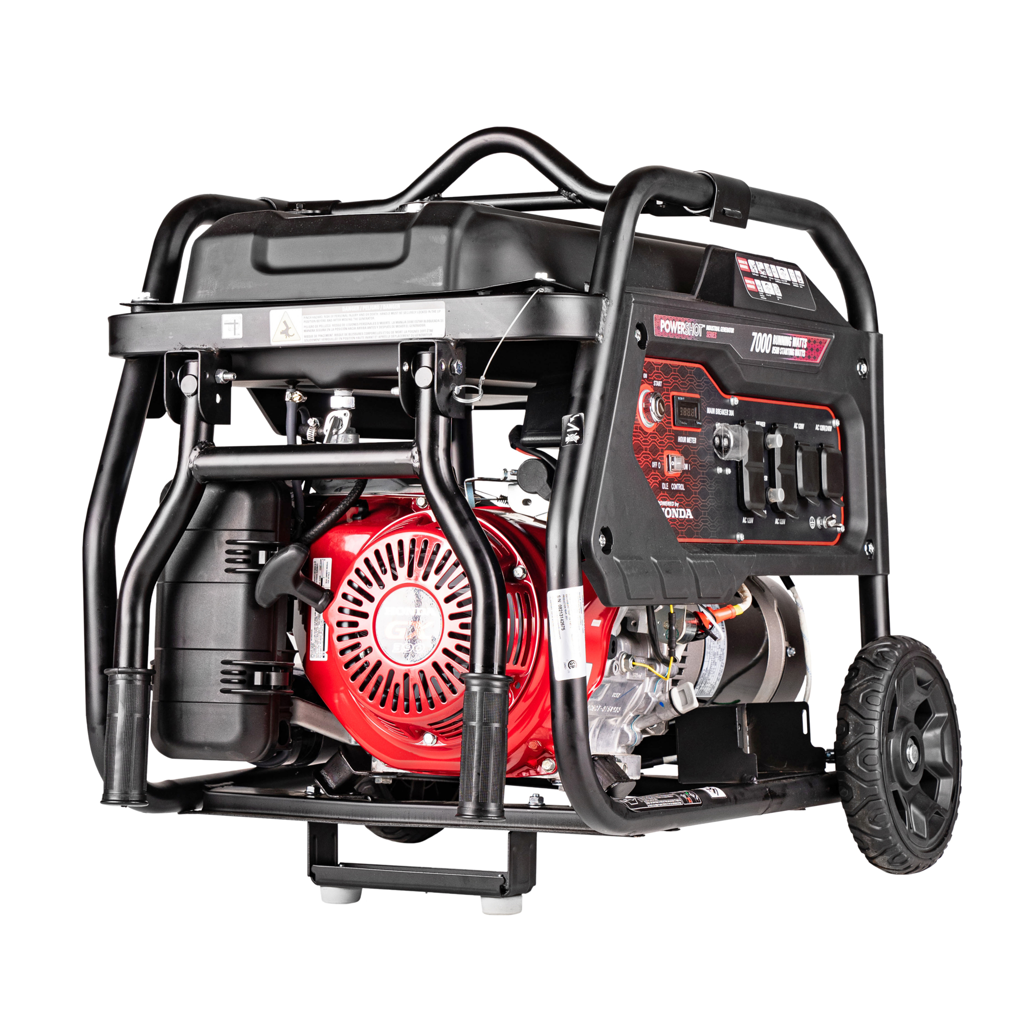 Simpson Industrial Generator — Honda GX390 Engine, 8500W, 120V/240V, Foldable Handle, Heavy-Duty Roll Cage, Model# 70055