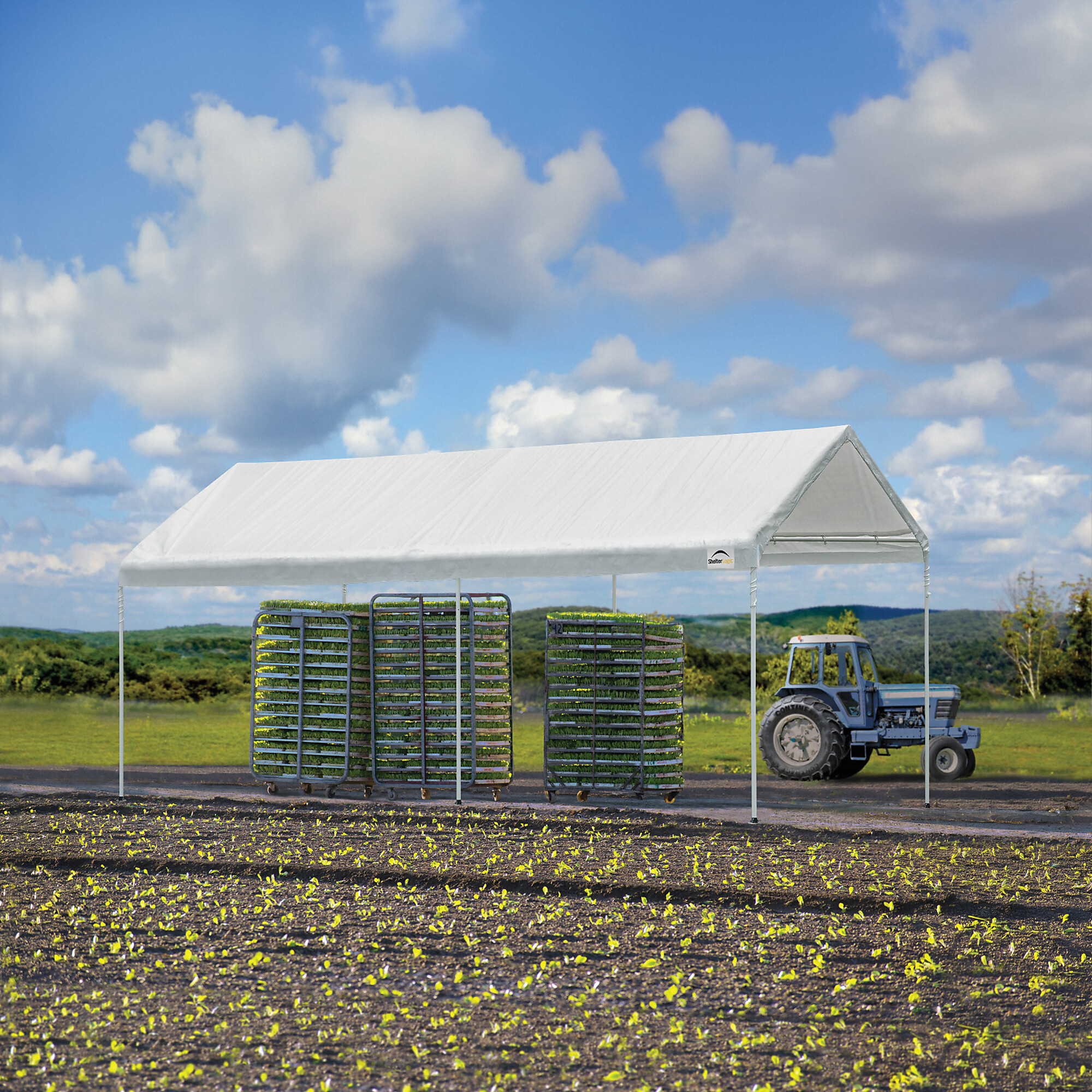 ShelterLogic Agricultural Canopy Enclosure Kit — 10ft. x 20ft., Converts Fixed Leg Canopy, Weather Protection, Model# 10580