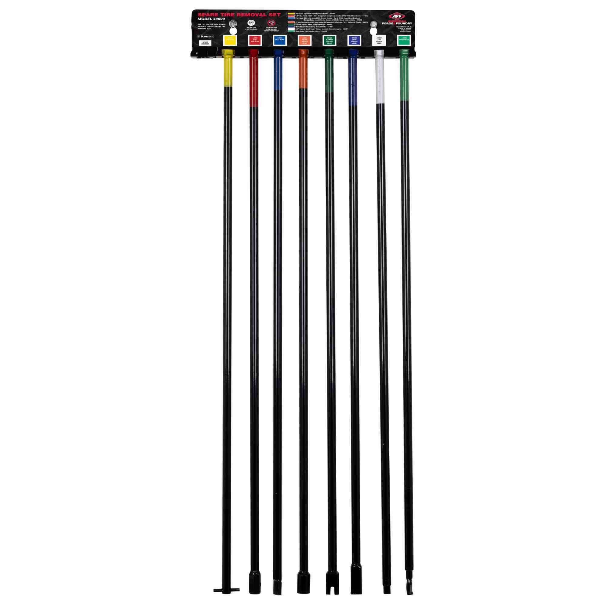 American Forge & Foundry Spare Tire Removal Set — 8-Piece, Carbon Steel, 30in. Length, Model# 44090