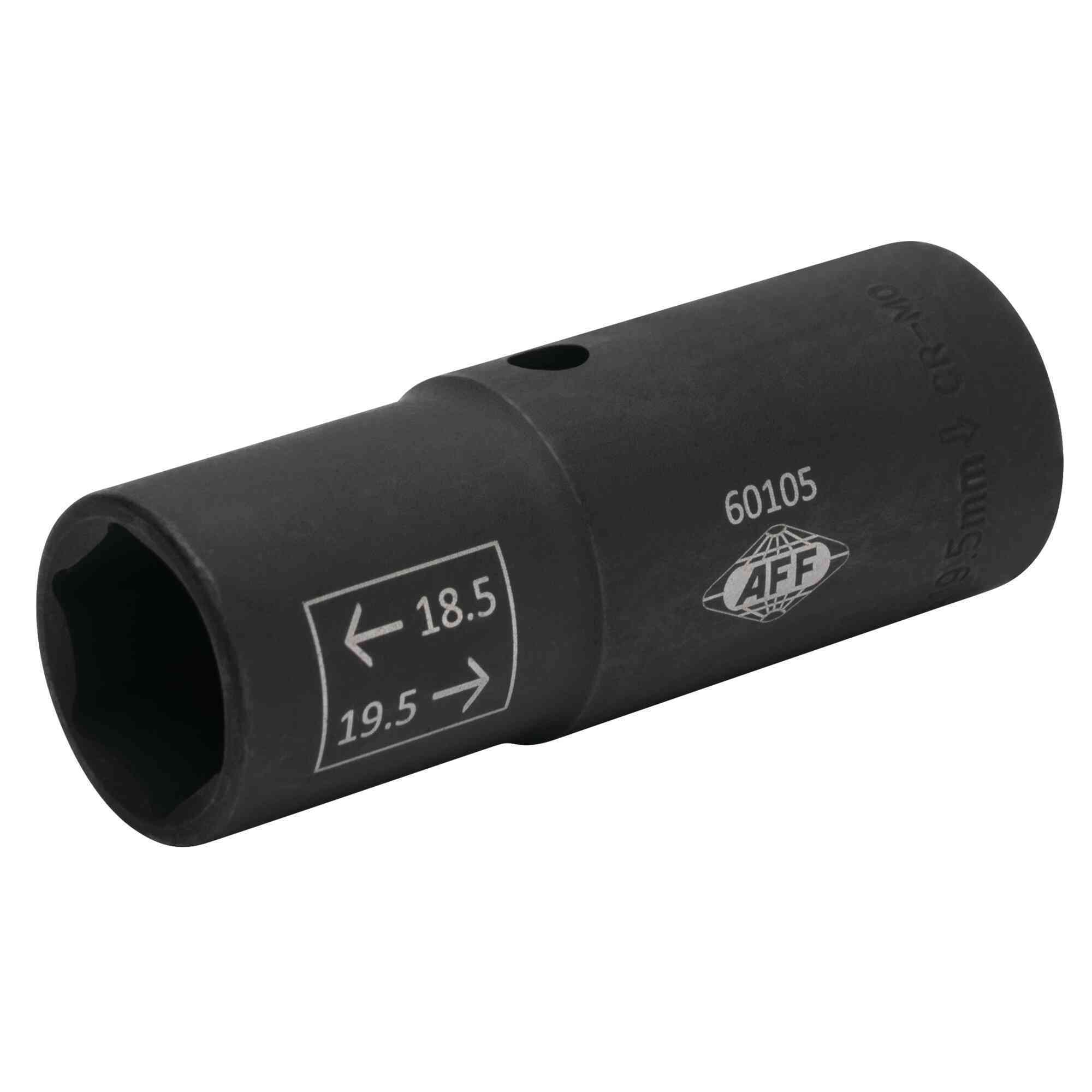 American Forge & Foundry Flip Socket — 1/2in. Drive, 18.5mm x 19.5mm, Thin Wall, Chrome Molybdenum Steel, Model# 60105