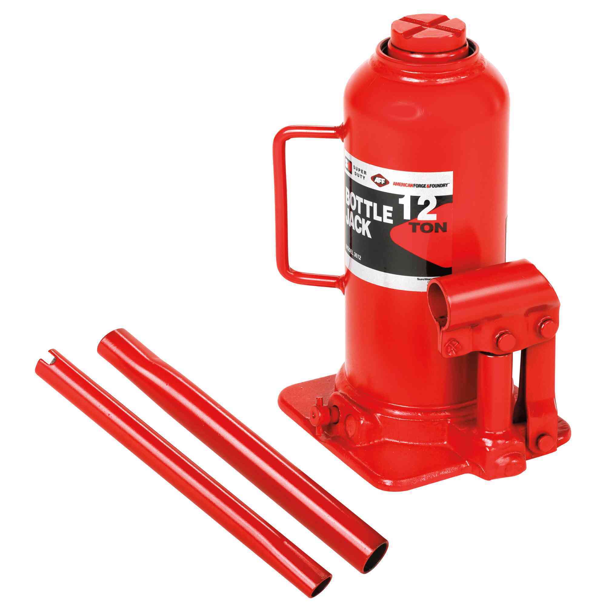 American Forge & Foundry Bottle Jack — 12 Ton Capacity, Manual, Super Duty, Model# 3612