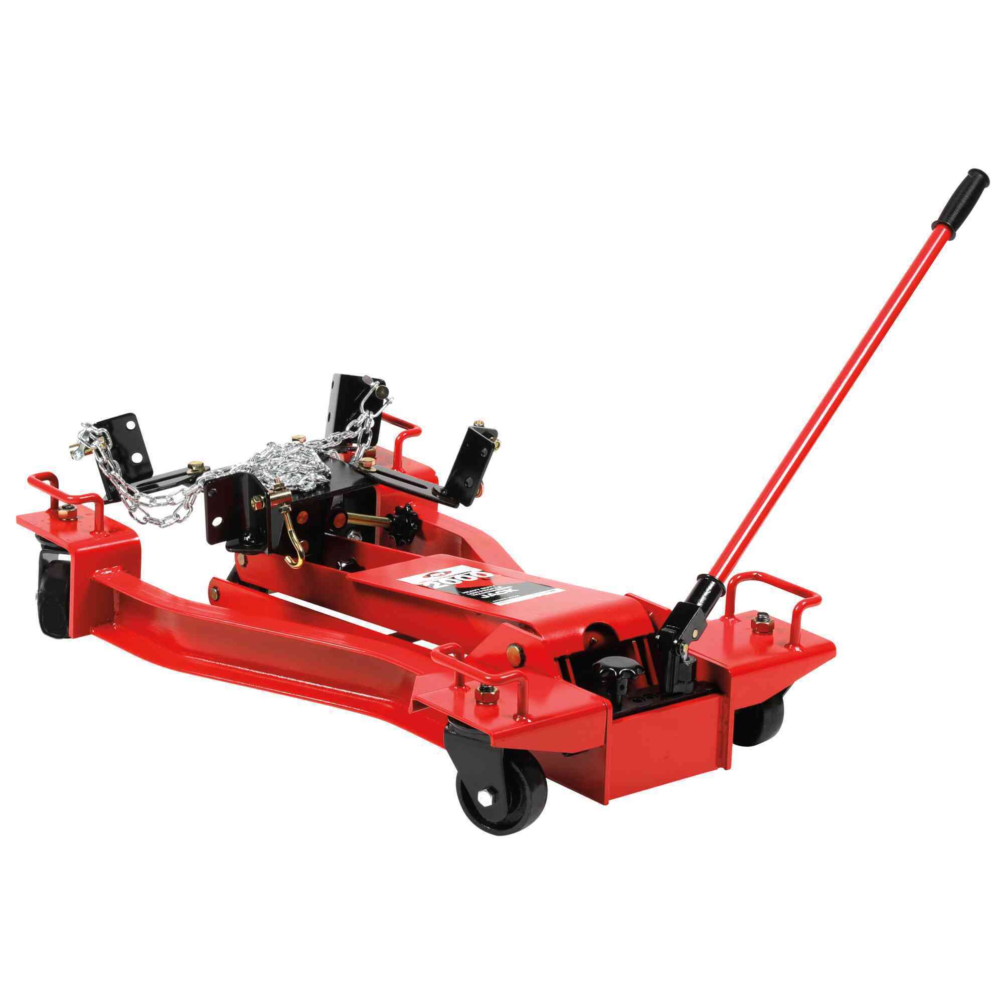 American Forge & Foundry Hydraulic Transmission Jack — Floor Style, Low Profile Wishbone, 2,000-Lb. Capacity, 5.875in. Min Height to 30.75in. Max Height, Manual Hand Pump, Heavy-Duty, Model# 3172A