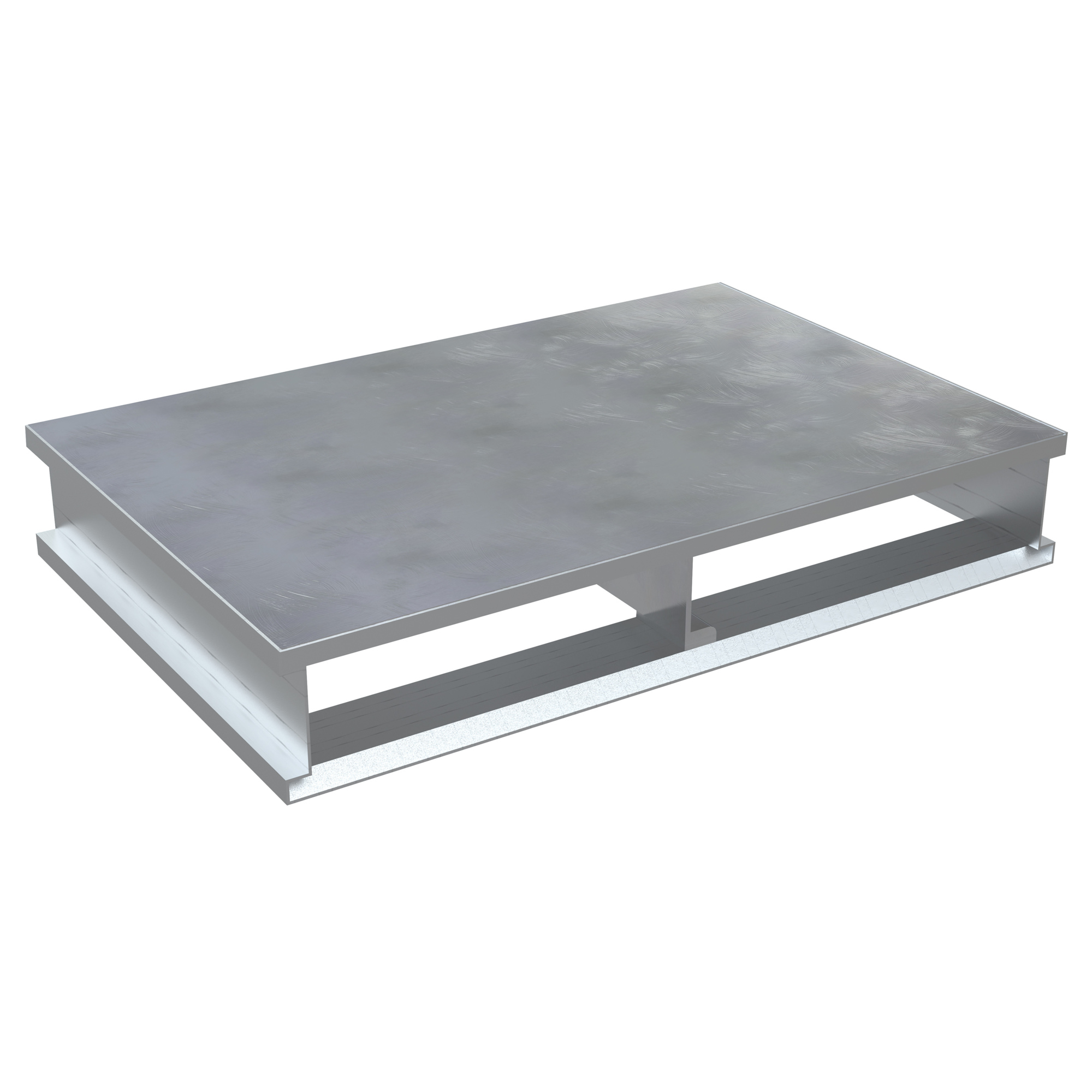 Vestil Aluminum Heavy-Duty Half Pallet — 36in. x 24in. x 6in., 4000-Lb. Capacity, Solid Top, Silver, Model# AP-ST-3624