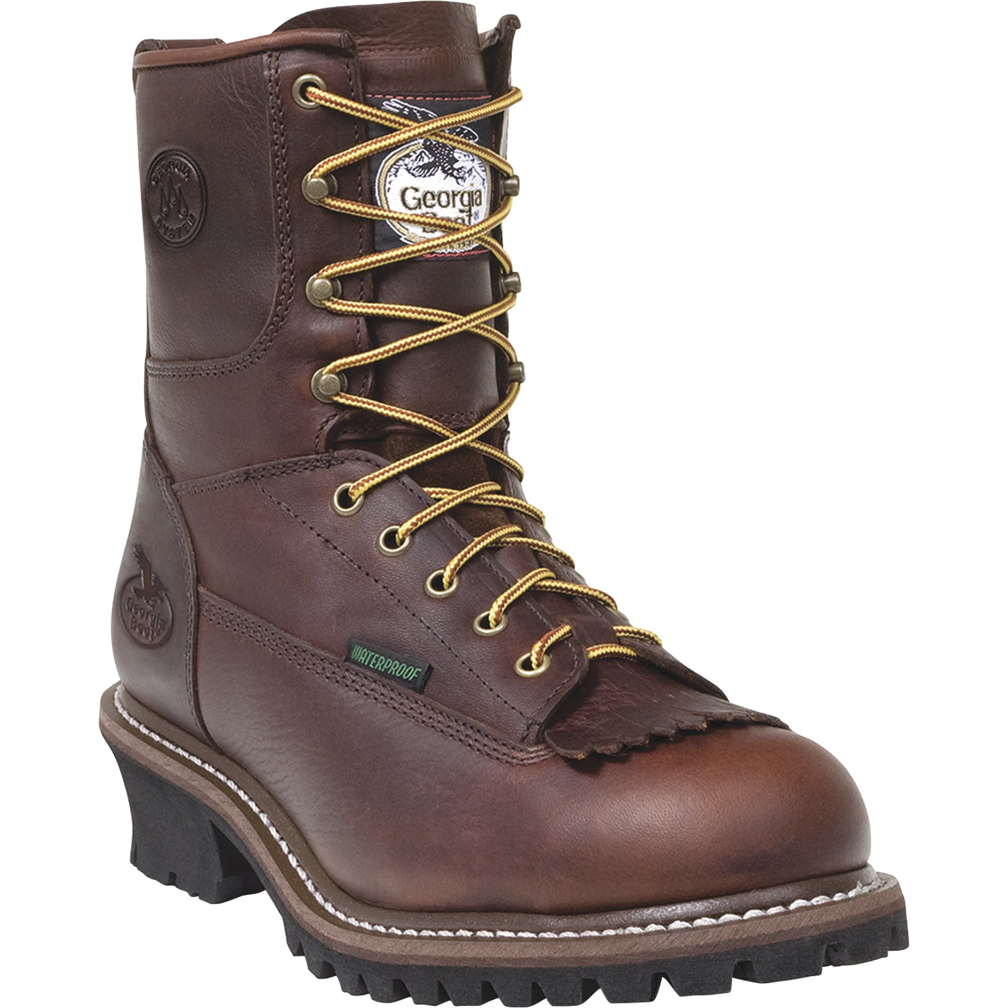 Georgia Men's 8in. Waterproof Logger Boot — Dark Brown, Model# G7113 ...