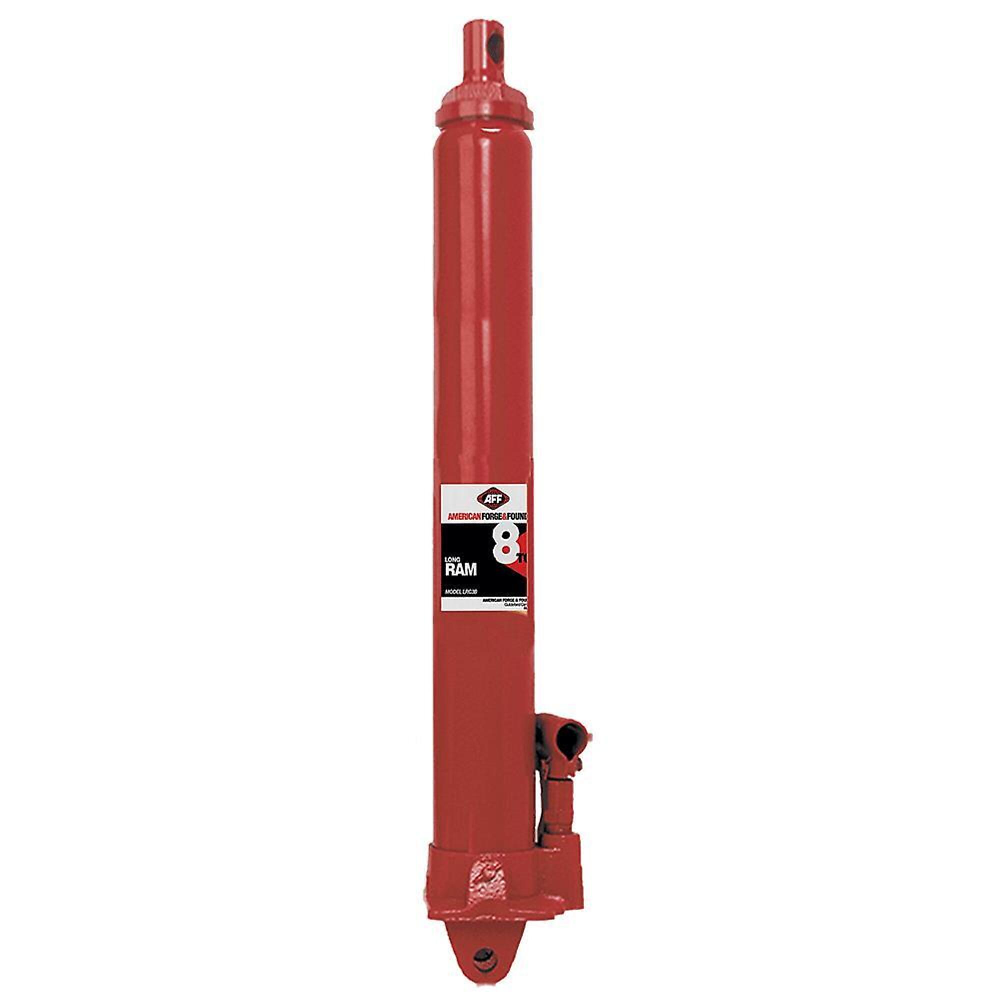 American Forge & Foundry Long Ram — 8-Ton Capacity, Flat Base, Compressed Length 24.25in., Extended Length 45in., Model# LRC8B