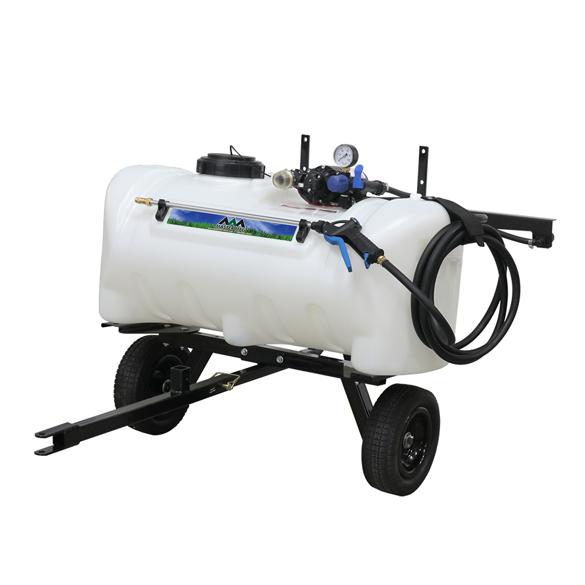 Master MFG Lawn Trailer Broadcast Sprayer — 25-Gallon, 2.2GPM, 7ft. Swath, Deluxe Model, Model# SNO-11-025D-MM