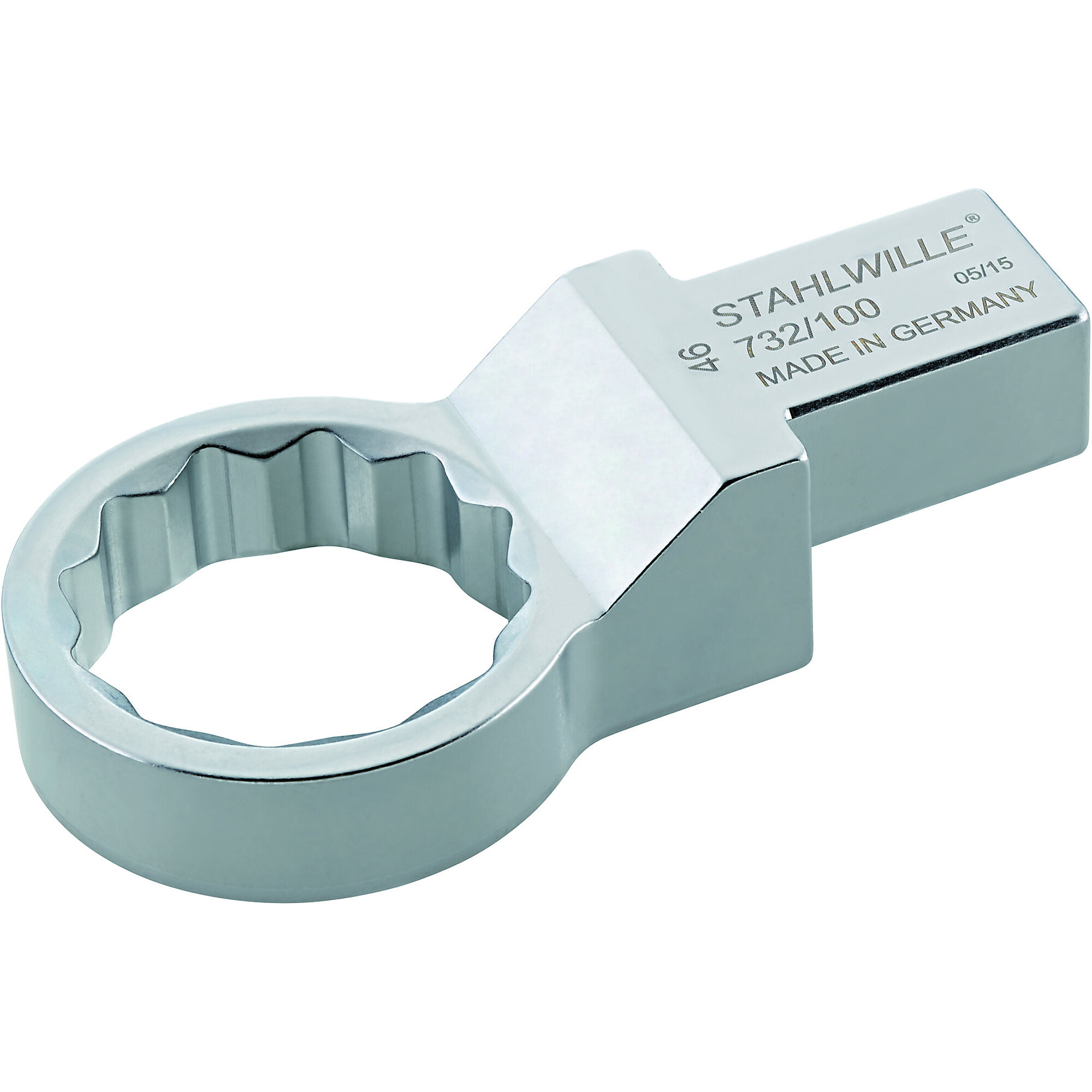 Stahlwille Ring Insert Tool — 22mm x 28mm, For Torque Wrench Model 732/100, Bi-Hex, ASDrive Profile, 50mm Sw