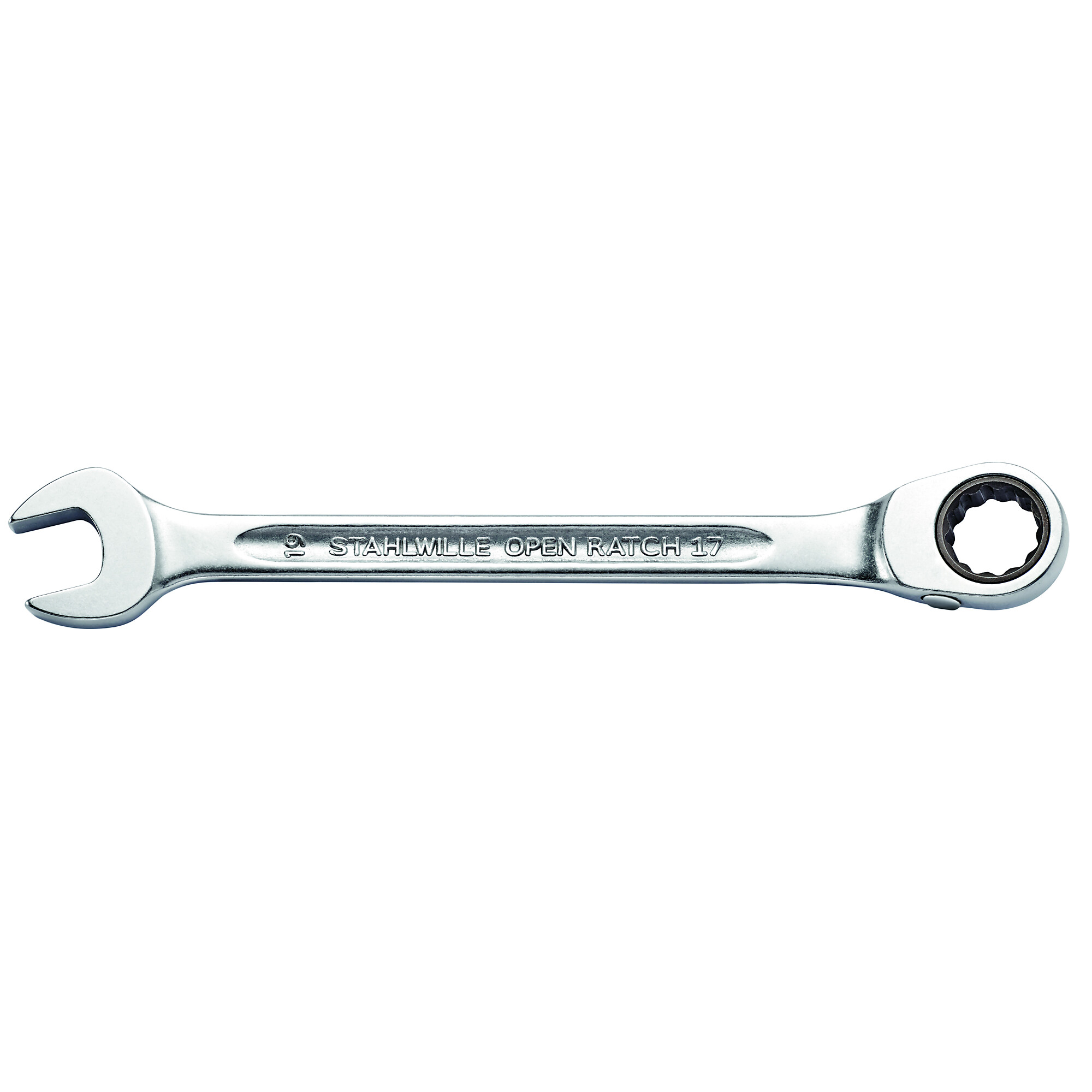 Stahlwille Ratchet Combination Wrench — 22mm, 285mm Length, 15° Jaw Angle, Model# 17