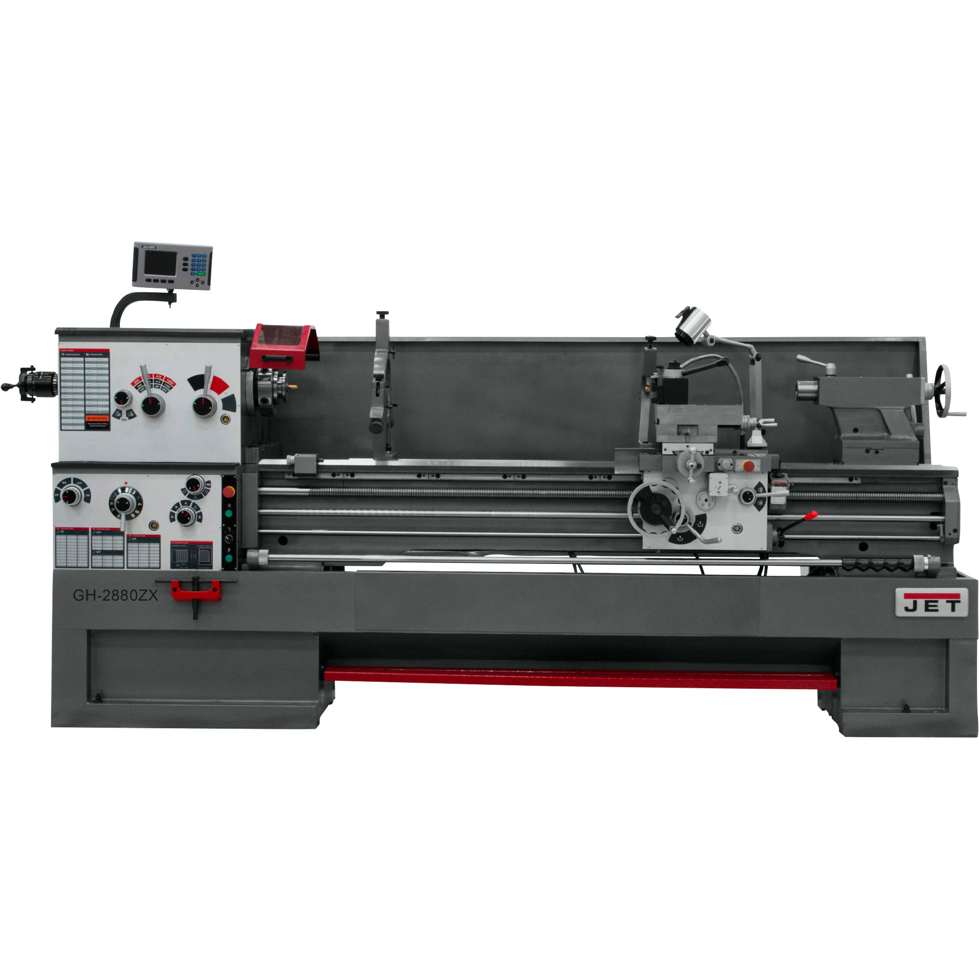 JET ZX-Series Large Spindle Bore Lathe with Acu-Rite 203 DRO, Taper  Attachment and Collet Closer, 22in. x 80in., Model# GH-2280ZX/321568