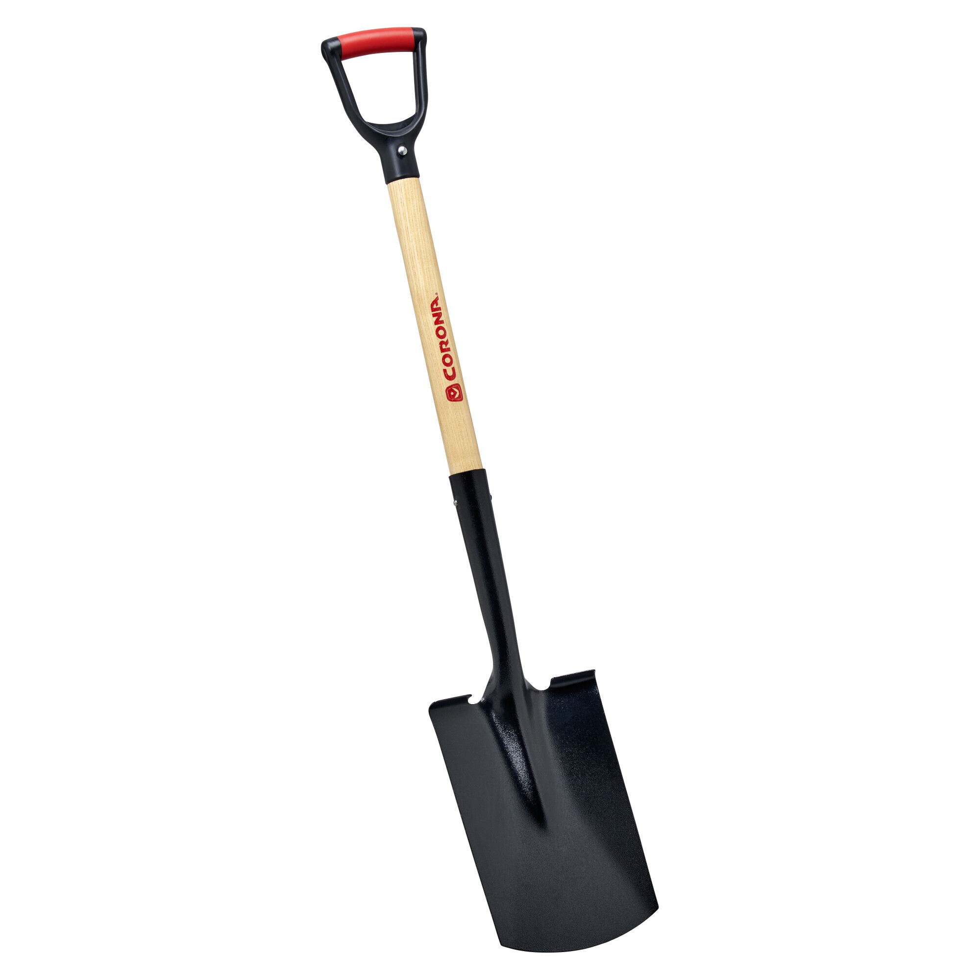 Corona Garden Spade Shovel — 15-Gauge, 30in. Wood D-Grip Handle, Model# SS 29010