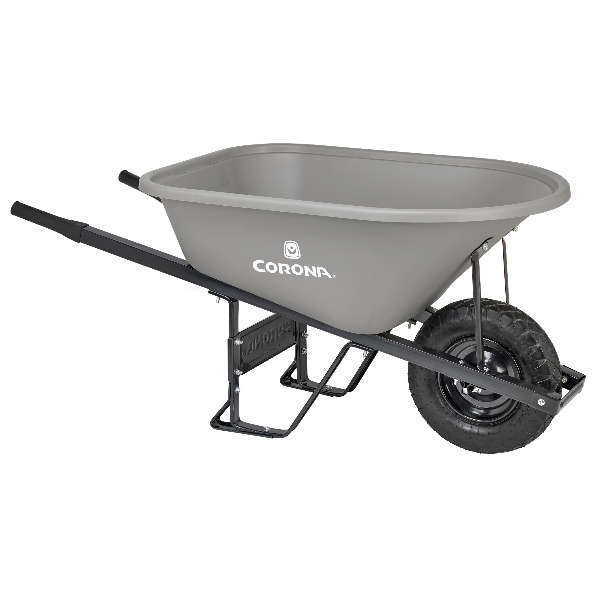 Corona Poly Wheelbarrow — 6 Cu. Ft., Steel Handles, Pneumatic Tire, Model# WB12160