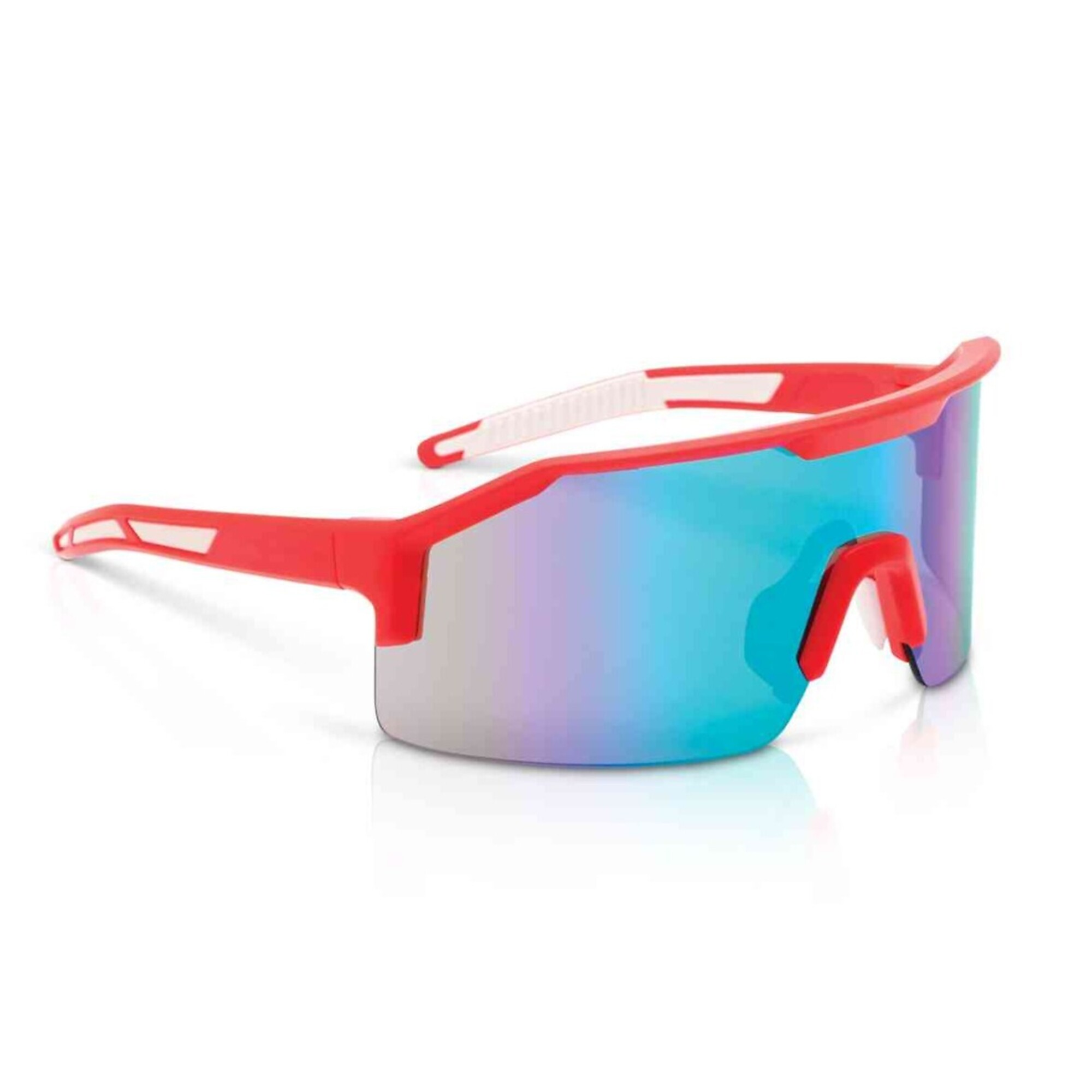 Jackson Safety MAXVIEW+ Safety Glasses — Blue/Green Mirror Lens, Red Frame, Hardcoat Anti-Scratch, Model# 60008