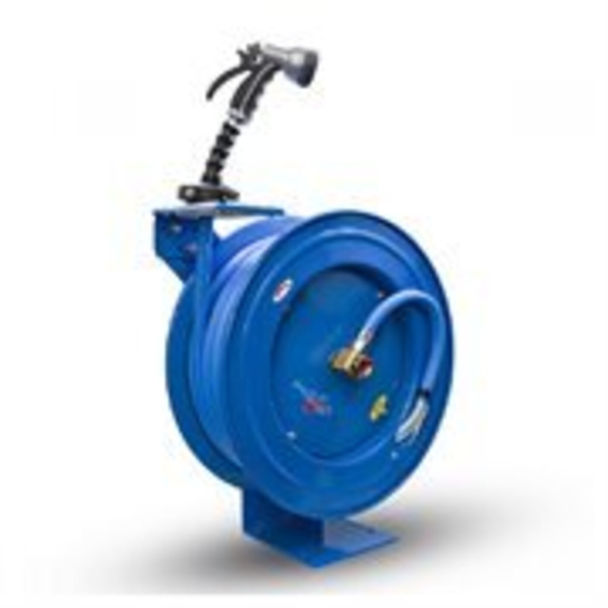 BluBird BluSeal Heavy Duty Retractable Water Hose Reel — 5/8in. x 50ft., 500 PSI, Brass Fittings, Spray Nozzle, Model# BBRS5850