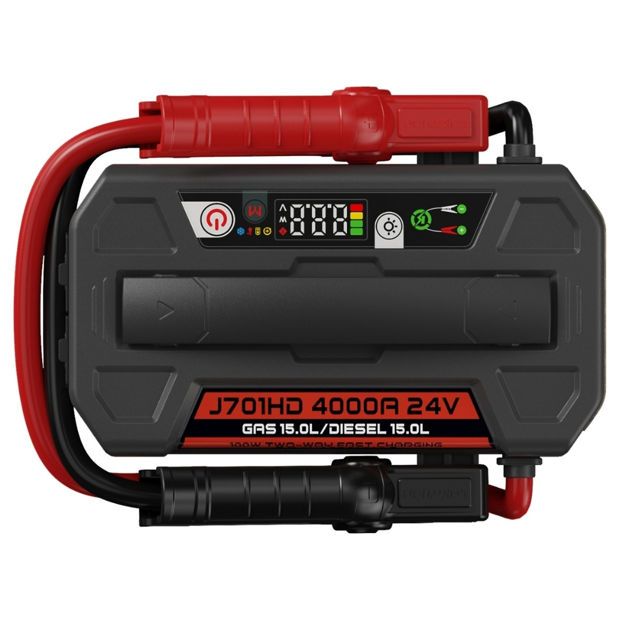 Lokithor 3-in-1 Heavy Duty Jump Starter — 24V, 4000A, Battery Bank, Flashlight, ConnectMax, Model# J701HD