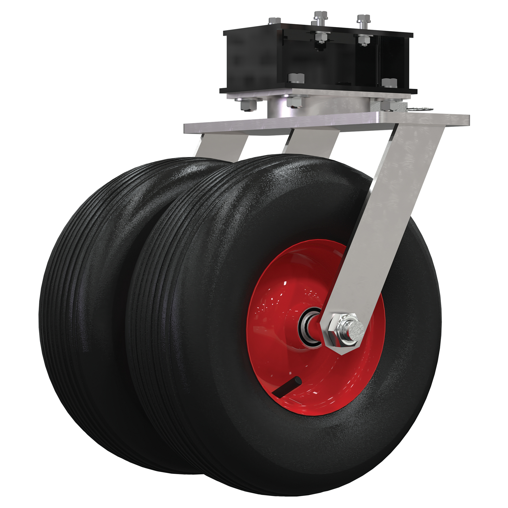 Vestil Pneumatic Rubber Dual Tire Wheel — 15.5in. x 5.875in., For Adjustable Height Gantry Cranes, 1000-Lb. Capacity, Model# AHA-PNU-DT-RF