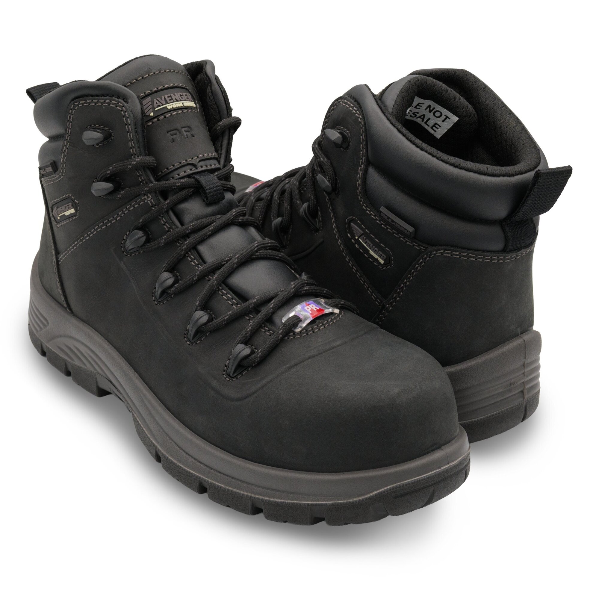Avenger Mens Waterproof Oxford Black Leather Size 13 EE Male Avenger Men main image 3