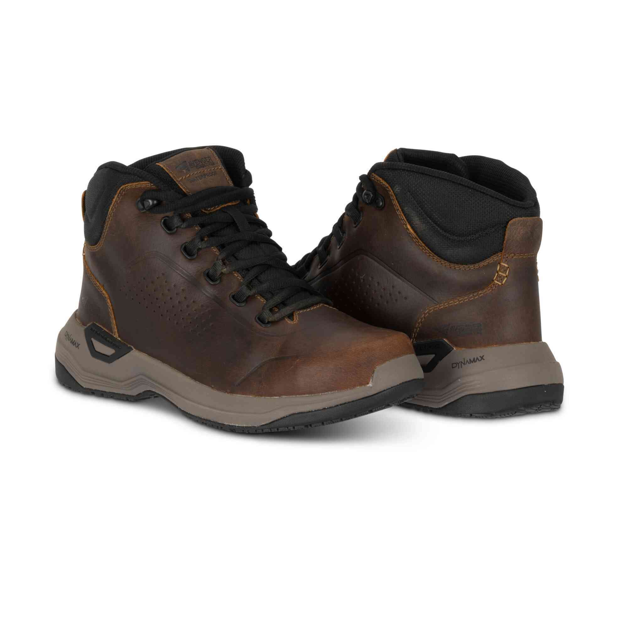 Avenger Men's Foreman MAX Mid Work Boots — Carbon Nano Fiber Toes, Waterproof, Electrical Hazard Rated, Slip-Resistant, Brown, Size 10D, Model# A9000-10D