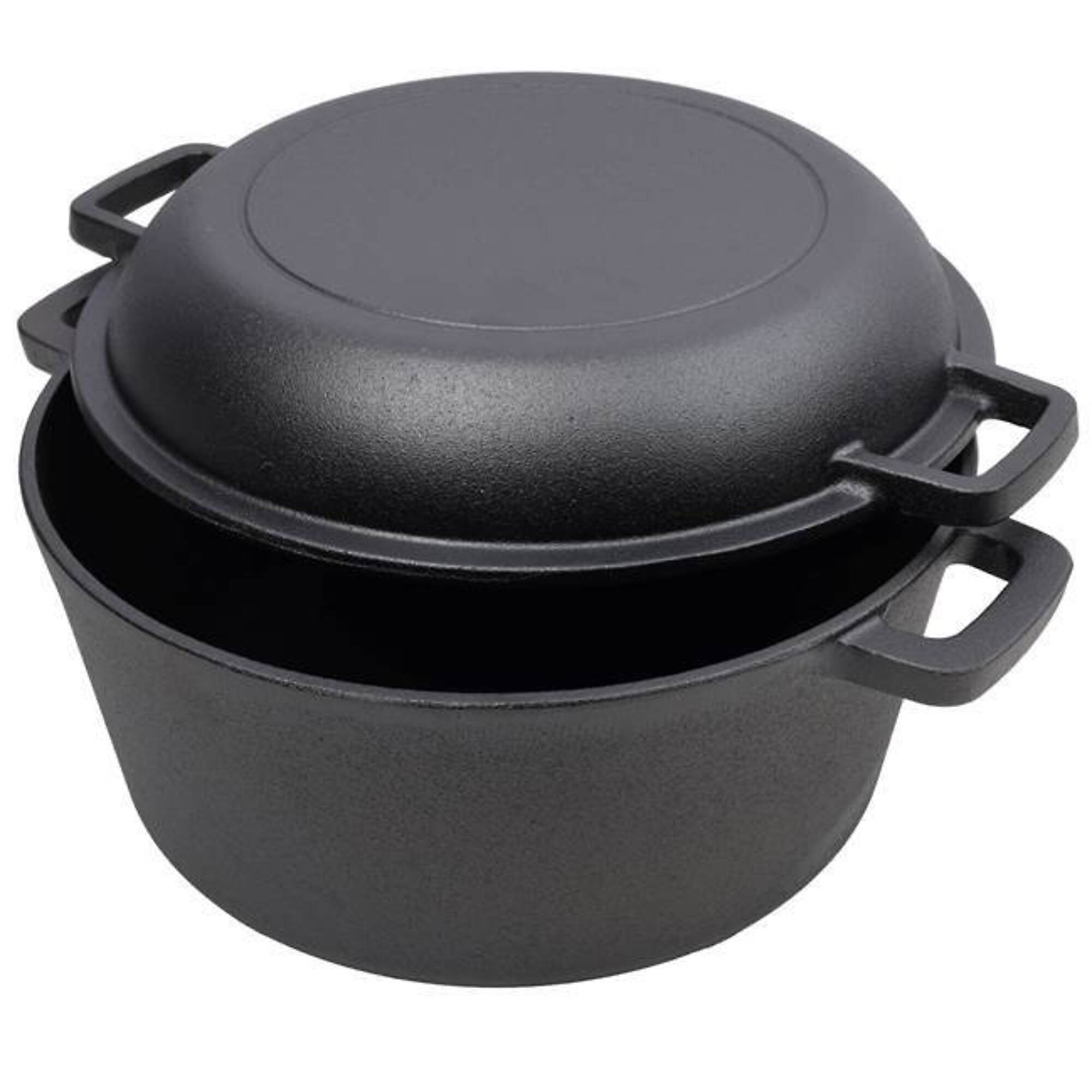 TMB BAC-W465P216315 Pre-Seasoned Cast Iron Dutch Oven — 5 Qt., Dual Handles, Includes Iron Pot Rack, Model# BAC-W465P216315