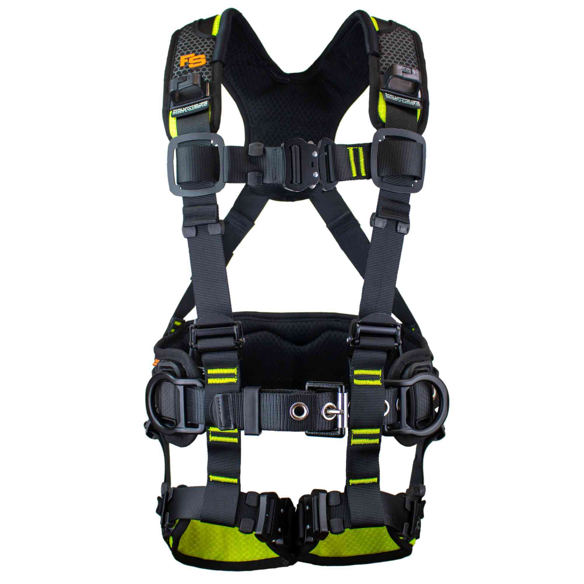 Fall Safe Construction Comfort Safety Harness — Positioning, 2XL, Lightweight Aluminum D-Rings, Breathable Padding, Model# FS240IC-2XL