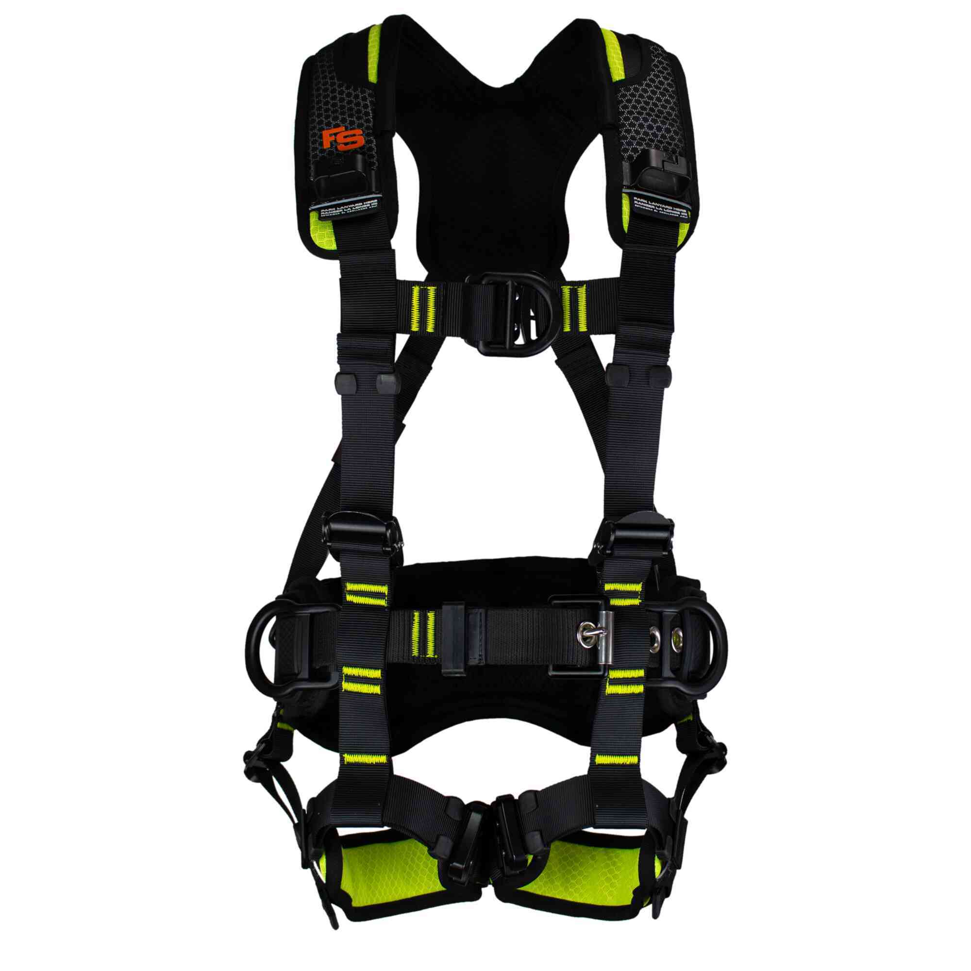Fall Safe Construction Comfort Safety Harness — Climbing/Positioning, L/XL, Aluminum D-Rings, Breathable Padding, Model# FS240ICD-L/XL