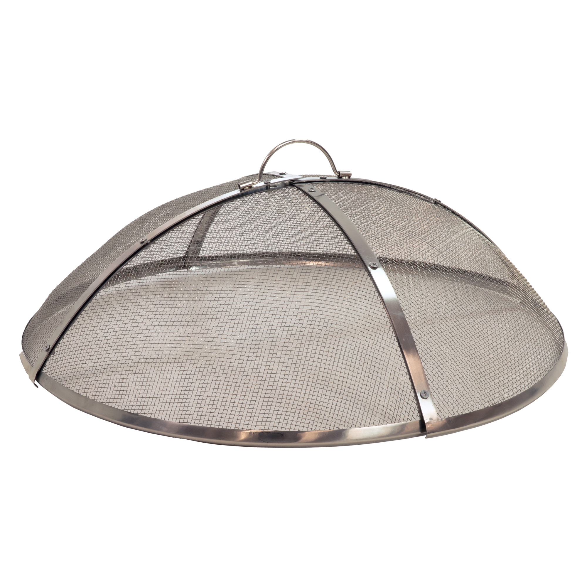 Sunnydaze Heavy-Duty Stainless Steel Mesh Round Fire Pit Spark Screen — 40in. Diameter, 1.89mm Thick Frame, 0.7mm Mesh, Lifting Ring, Model# KF-SSS40-KD