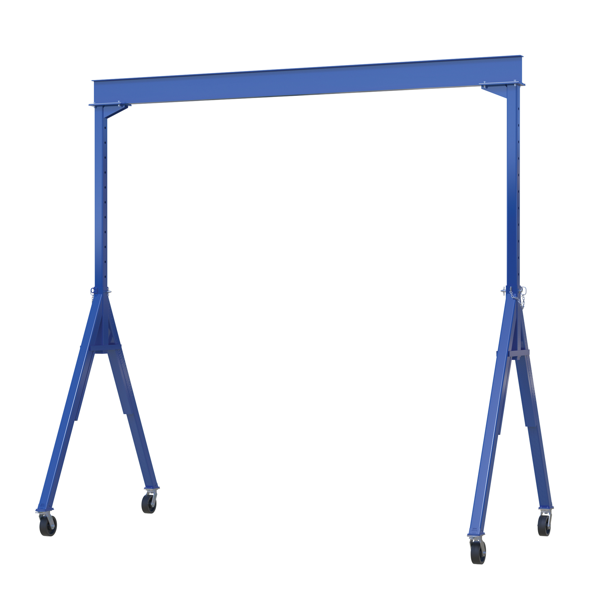 Vestil Steel Adjustable Height Gantry Crane — 15ft. Width, 7ft. Max Usable Height, 6,000-Lb. Capacity, Phenolic Casters, Blue, Model# AHS-6-15-7