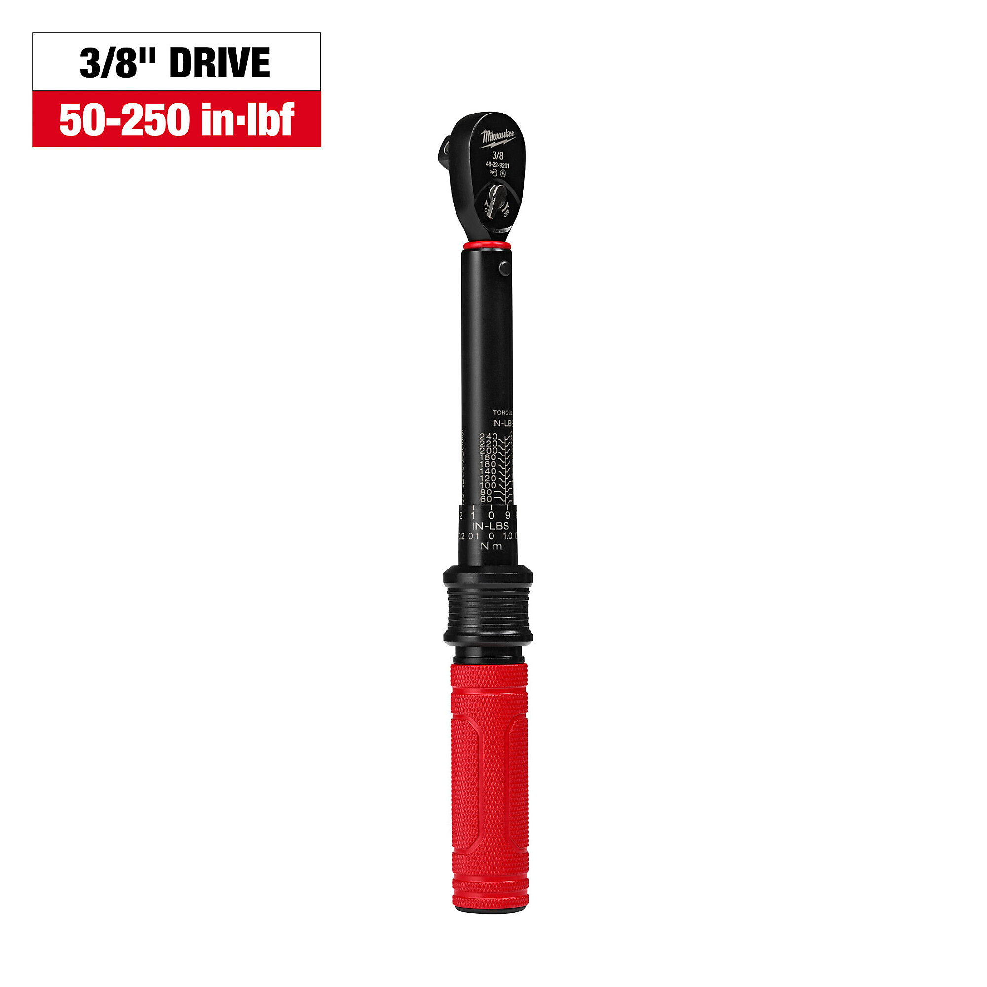 Milwaukee 3/8” Drive Click Torque Wrench? (50-250 in·lbs), Model# 48-22-9201