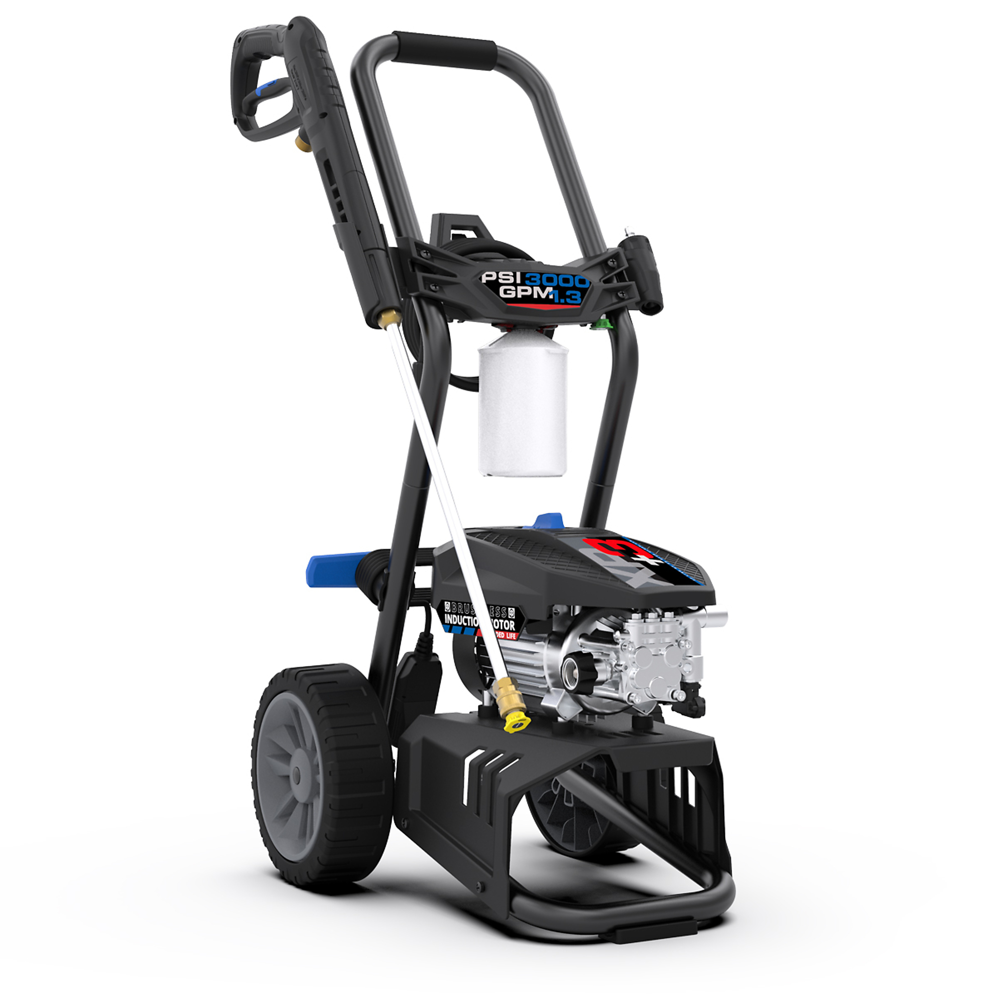 AR Blue Clean XP33000 Electric Pressure Washer — 3000 PSI, 1.3 GPM, 15 Amps, Heavy-Duty Two-Wheel Cart, Model# XP33000