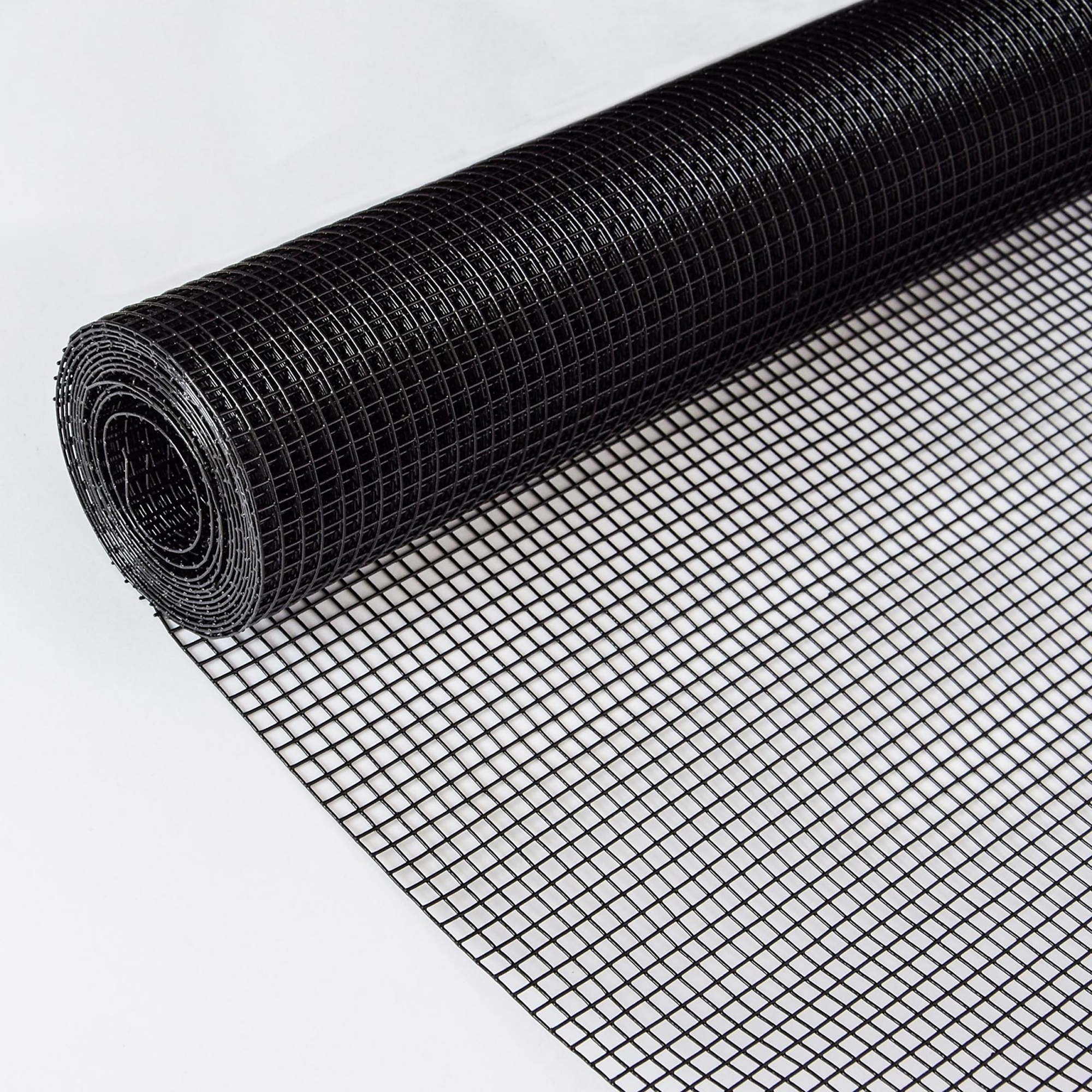 BlackTeck 36in. x 50ft. Black Vinyl Coated Hardware Cloth — Galvanized Steel, PVC Coated, 1/4in. Mesh, Model# N2-160456