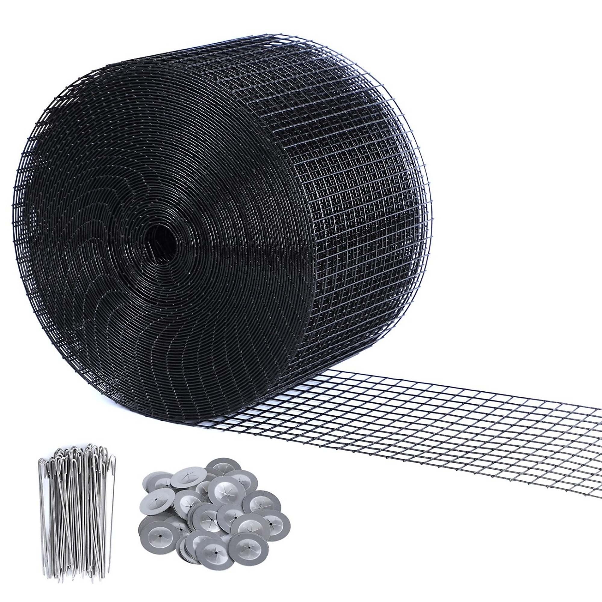 BlackTeck Solar Panel Bird Mesh Kit — 6in. x 100ft., PVC Coated, Stainless Steel Fasteners, 70 Pcs, Model# N2-9X662