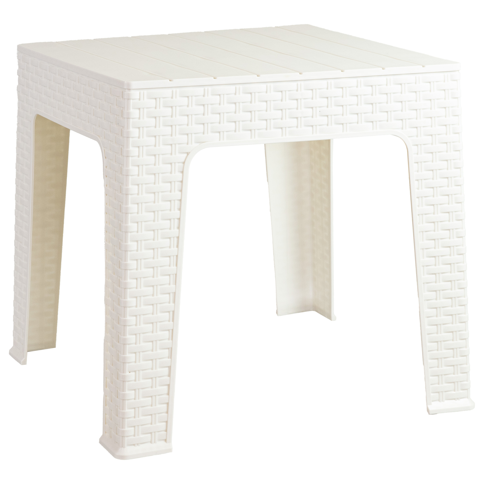 Sunnydaze Outdoor Patio Side Table — 17.75in. Square, Polypropylene, Weather-Resistant, White, Model# SUP-407