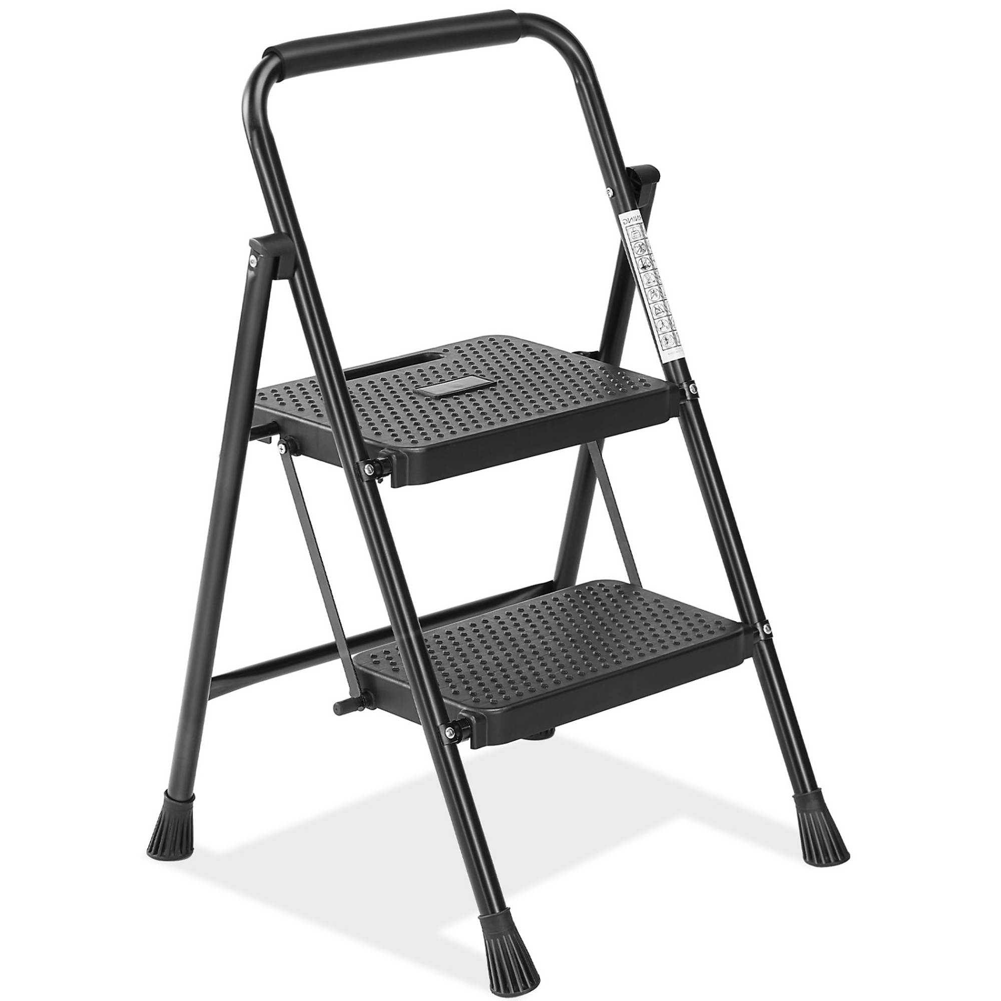 BlackTeck 2-Step Folding Non-Slip Steel Step Stool — 800-Lb. Capacity, Portable, Compact Design, Model# N2-190837