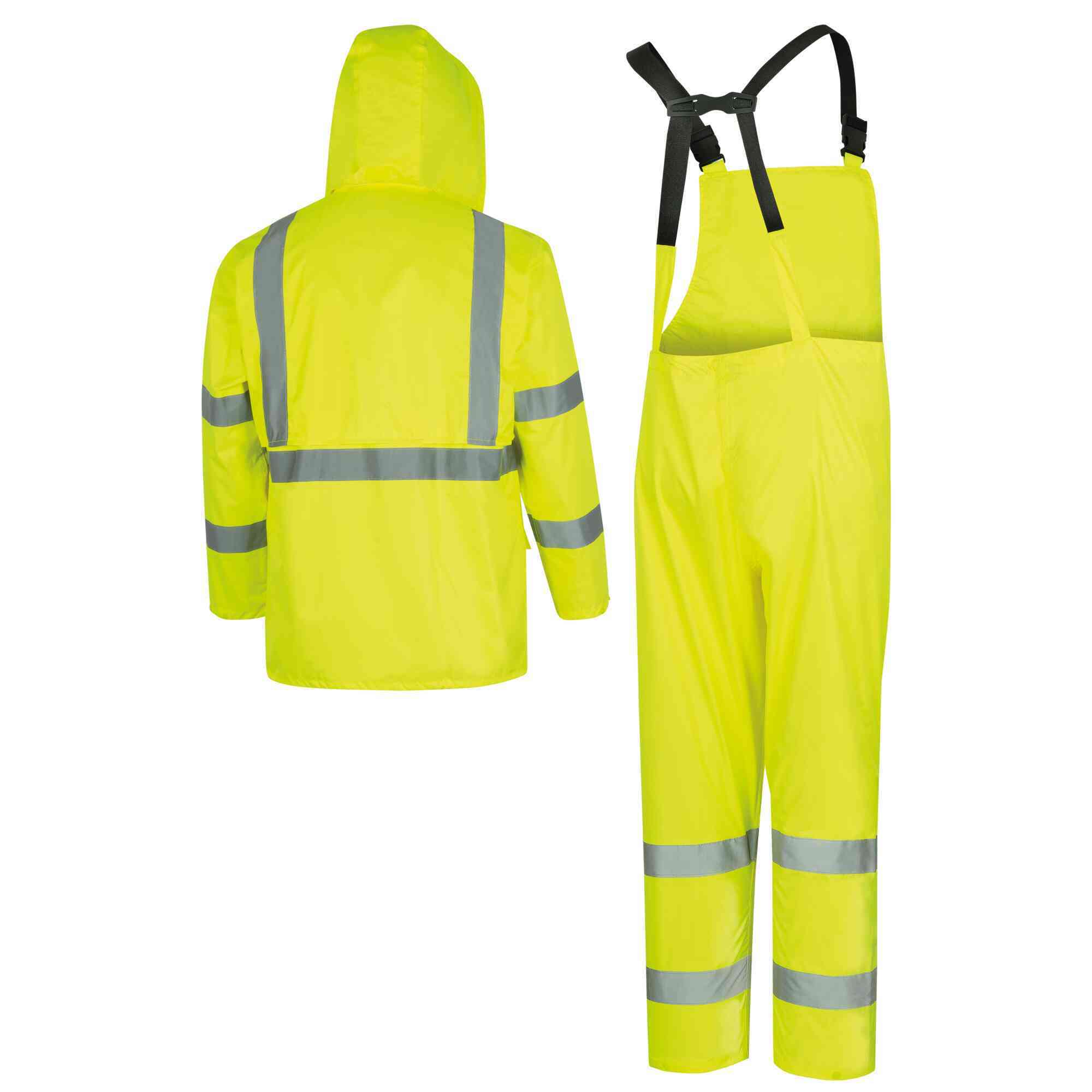 rain Pioneer Waterproof Rainsuit — 150D Oxford Poly/PVC, Hi-Viz Yellow