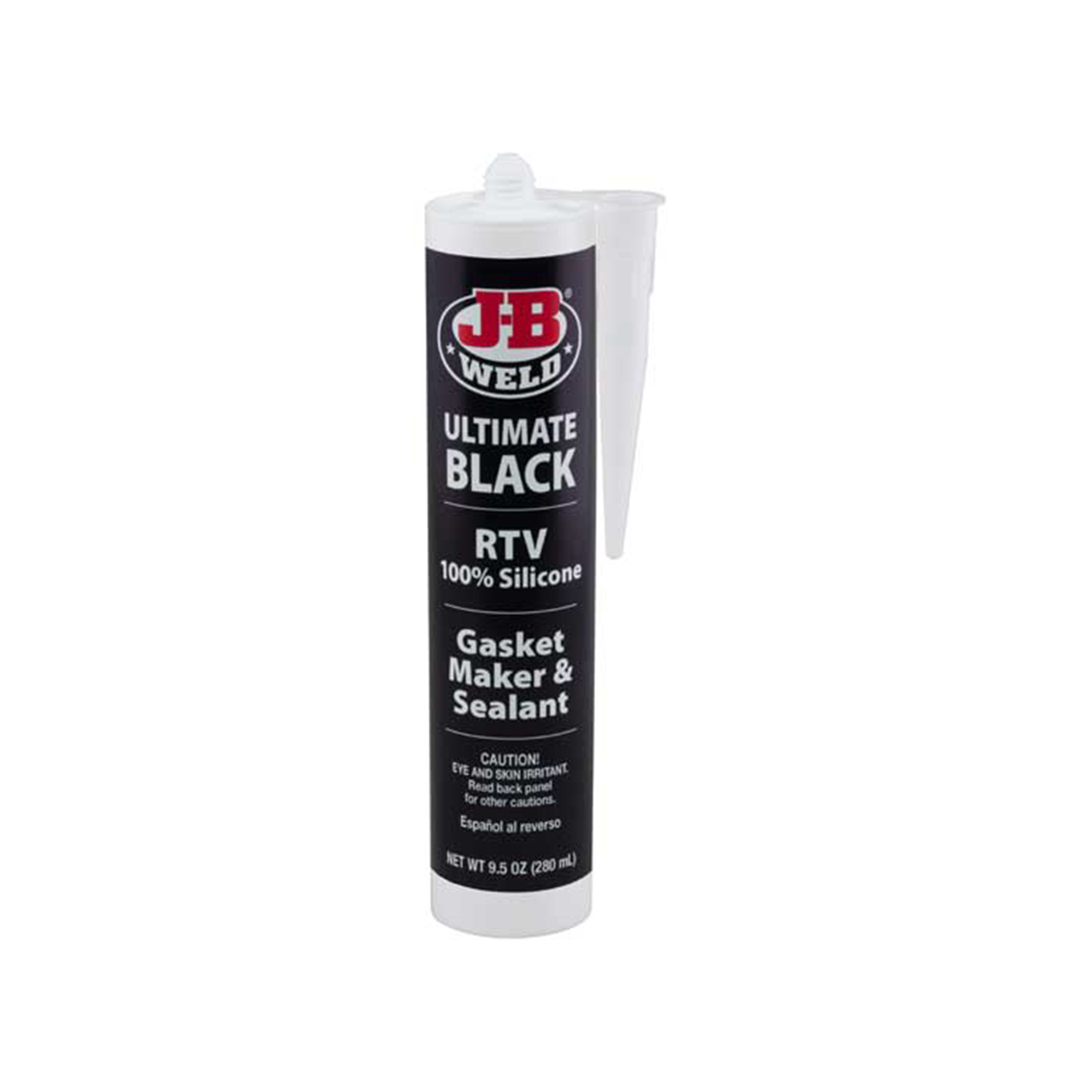 JB Weld Ultimate Black RTV Gasket Maker Sealant — 9.5 Oz. Cartridge, Max Oil Resistance, 700°F Heat Rated, Model# JBW32929