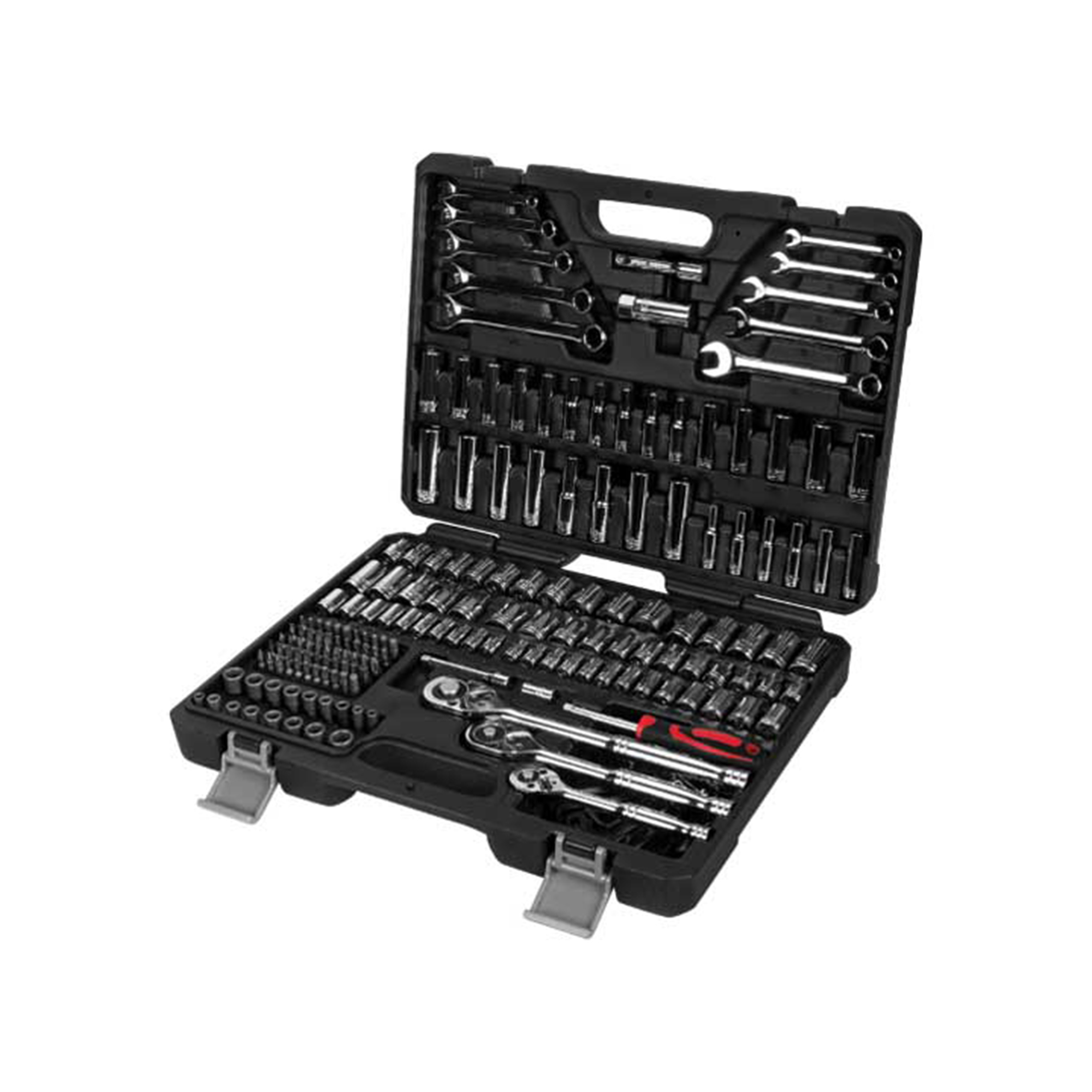 Performance Tool 210-Piece Mechanic's Tool Set — Professional Grade, Ratchets, Sockets, Wrenches, Hex Keys, Star Bits, Model# PRTW30503