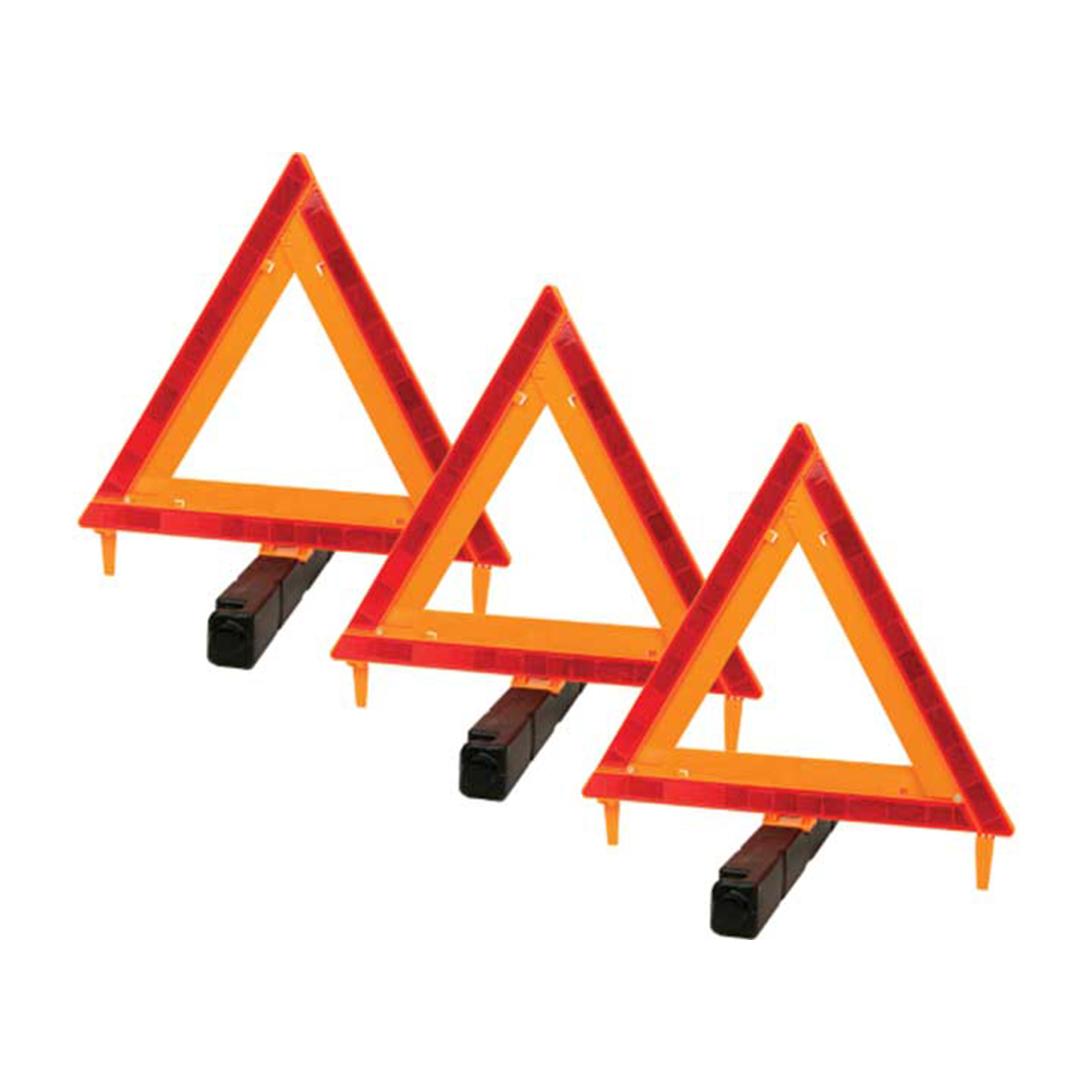 Performance Tool DOT Warning Triangle Set — 3 Pack, Reflective, 2.9 lbs. Each, Storage Case, Model# PRTW1498