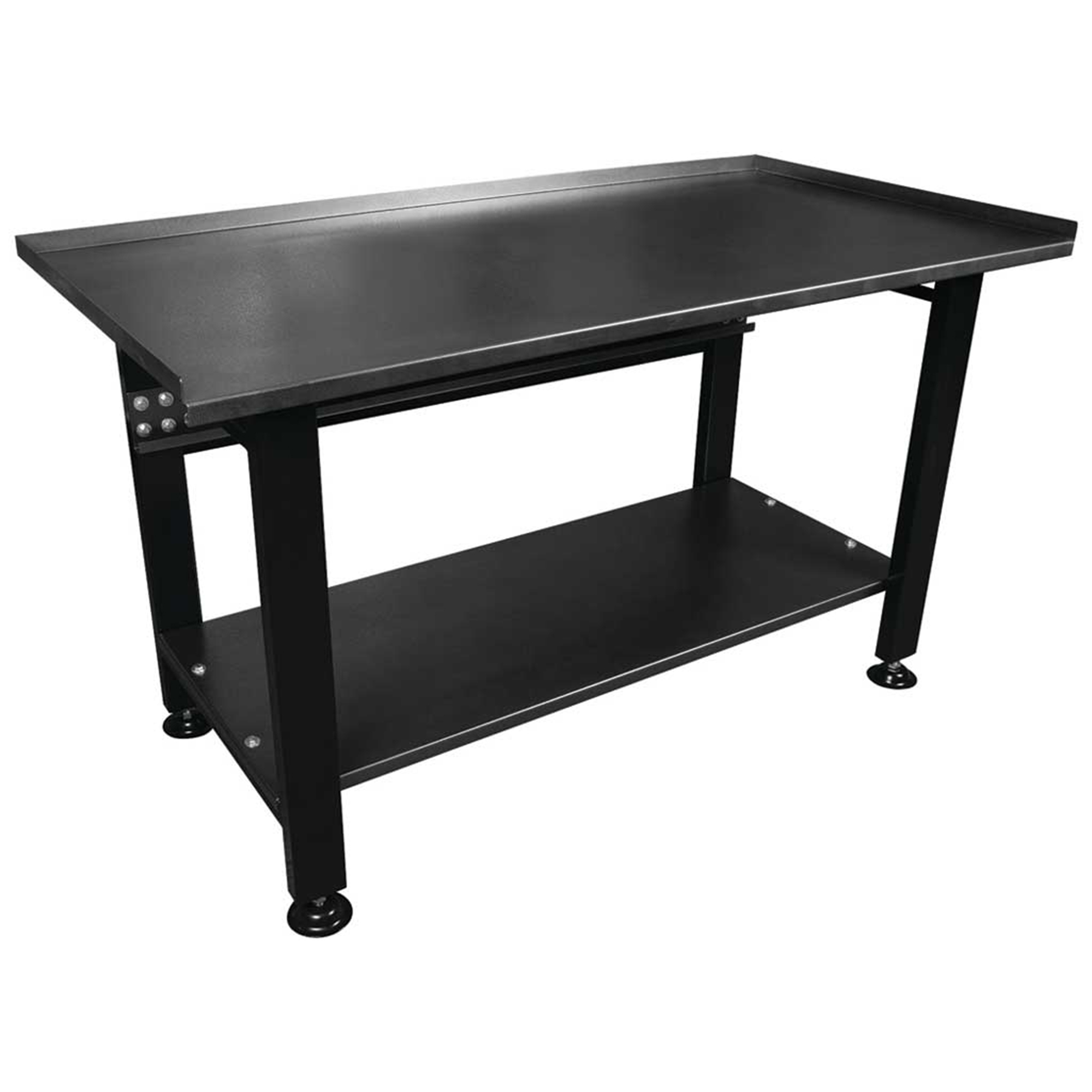 Performance Tool Heavy-Duty Shop Table — 60in. Steel Workbench, Adjustable Feet, 1400-Lb. Capacity, Powder-Coated Surface, Model# PRTW54991