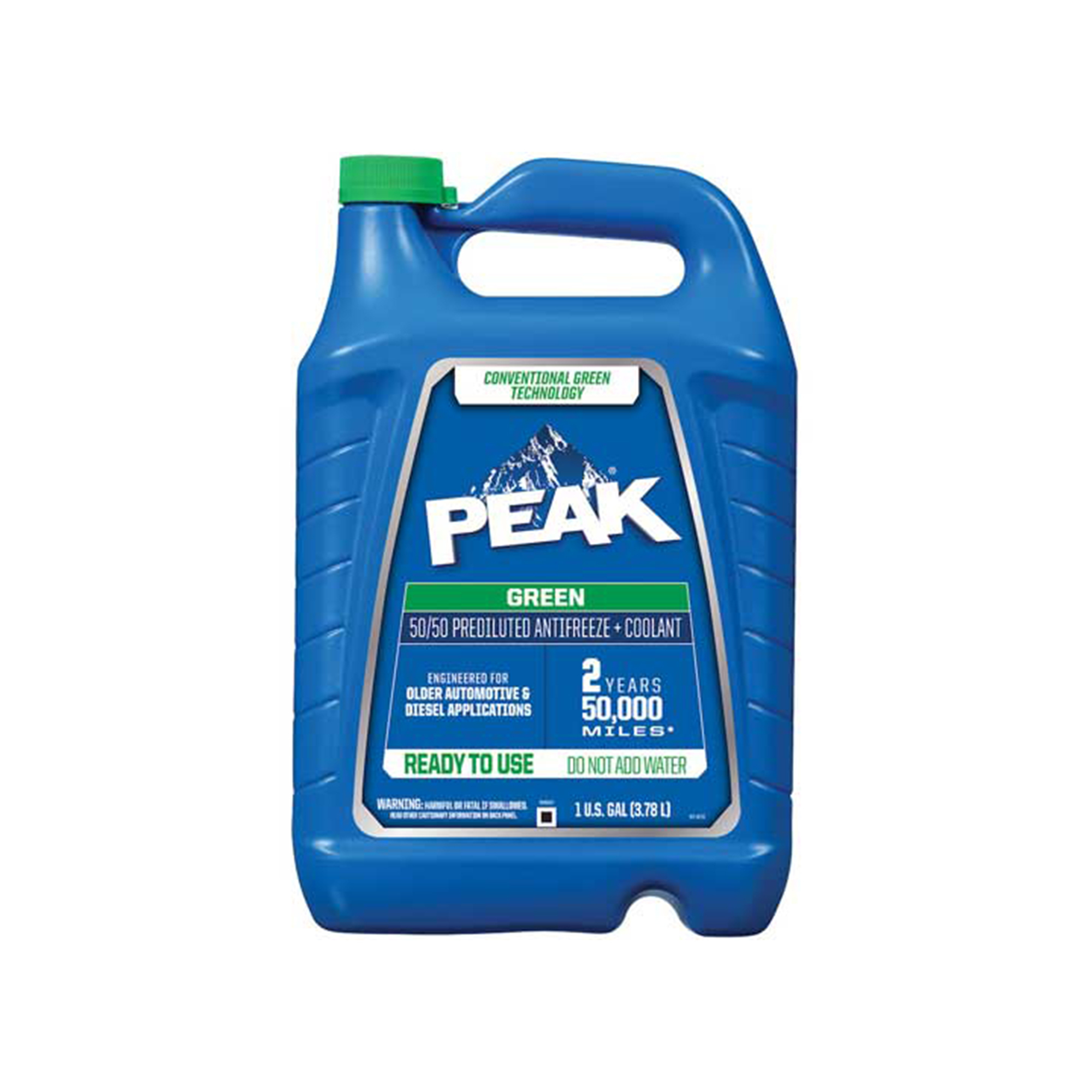 Peak Ready-to-Use 50/50 Antifreeze + Coolant — 1 Gal, Pre-Mixed Green, Model# RUAB53