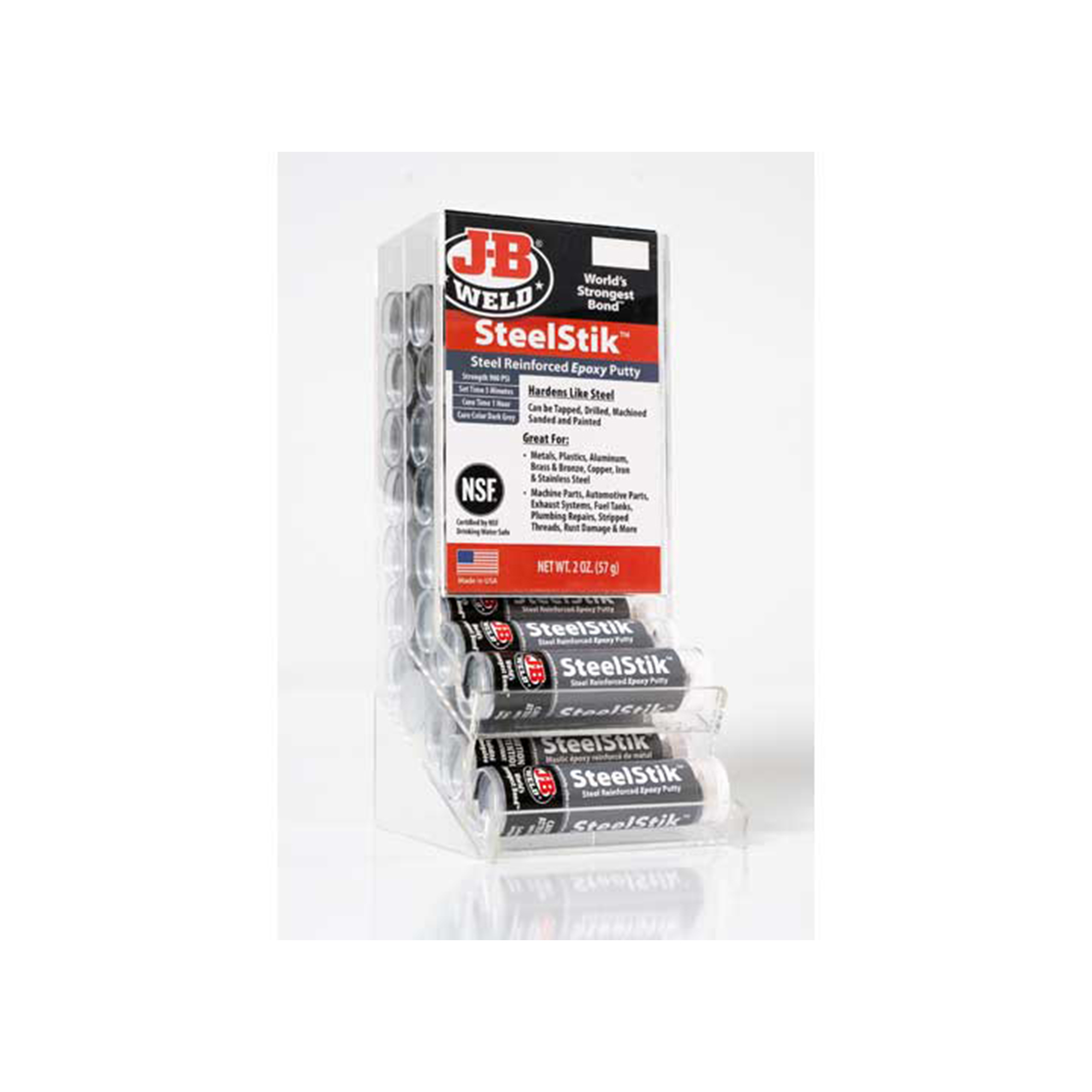 JB Weld SteelStik Epoxy Putty Stick — 2 Oz., 20 Pcs, Fast-Setting, Industrial Strength, Model# JBW8267D-20