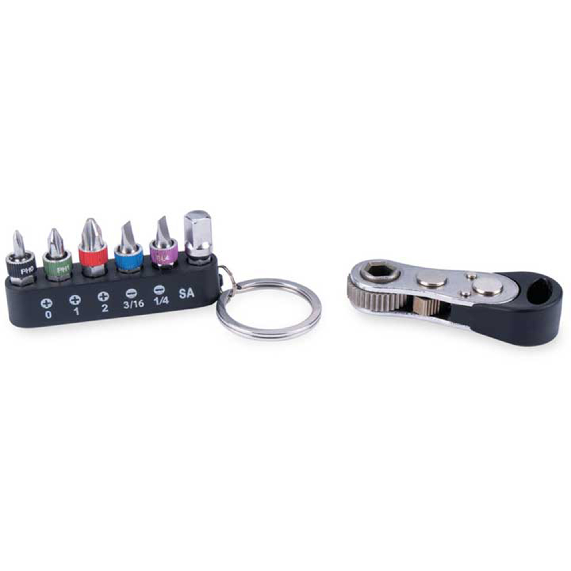Performance Tool Micro Ratchet Set — 7-Pc., 1/4in. Drive, Alloy Steel, Nickel-Plated, Compact & Durable, Model# PRTW490
