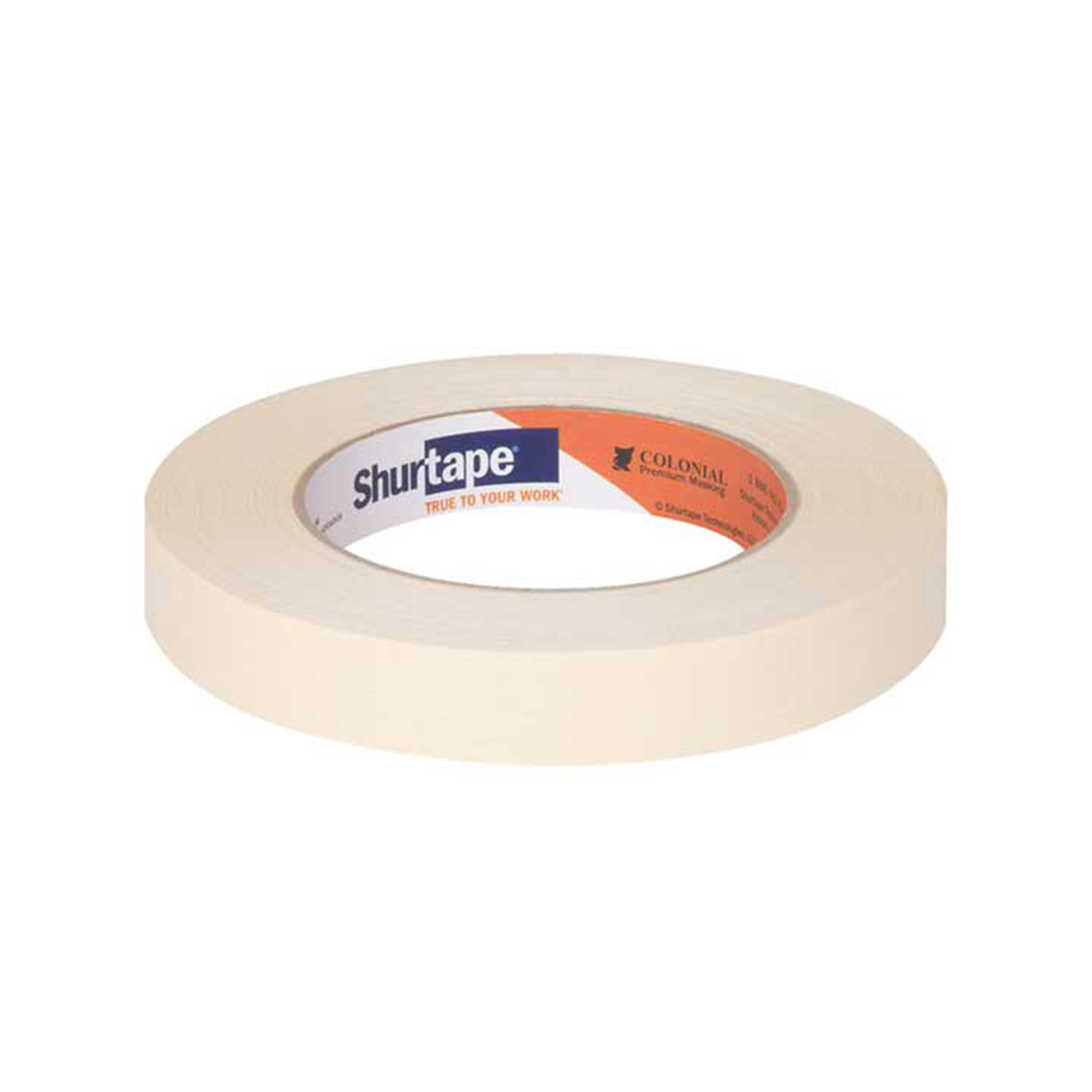 Shurtape Colonial Premium Grade High Adhesion Masking Tape — 18mm x 55m, 6.4 Mil, Beige, 200°F Rating, Model# SHT100738