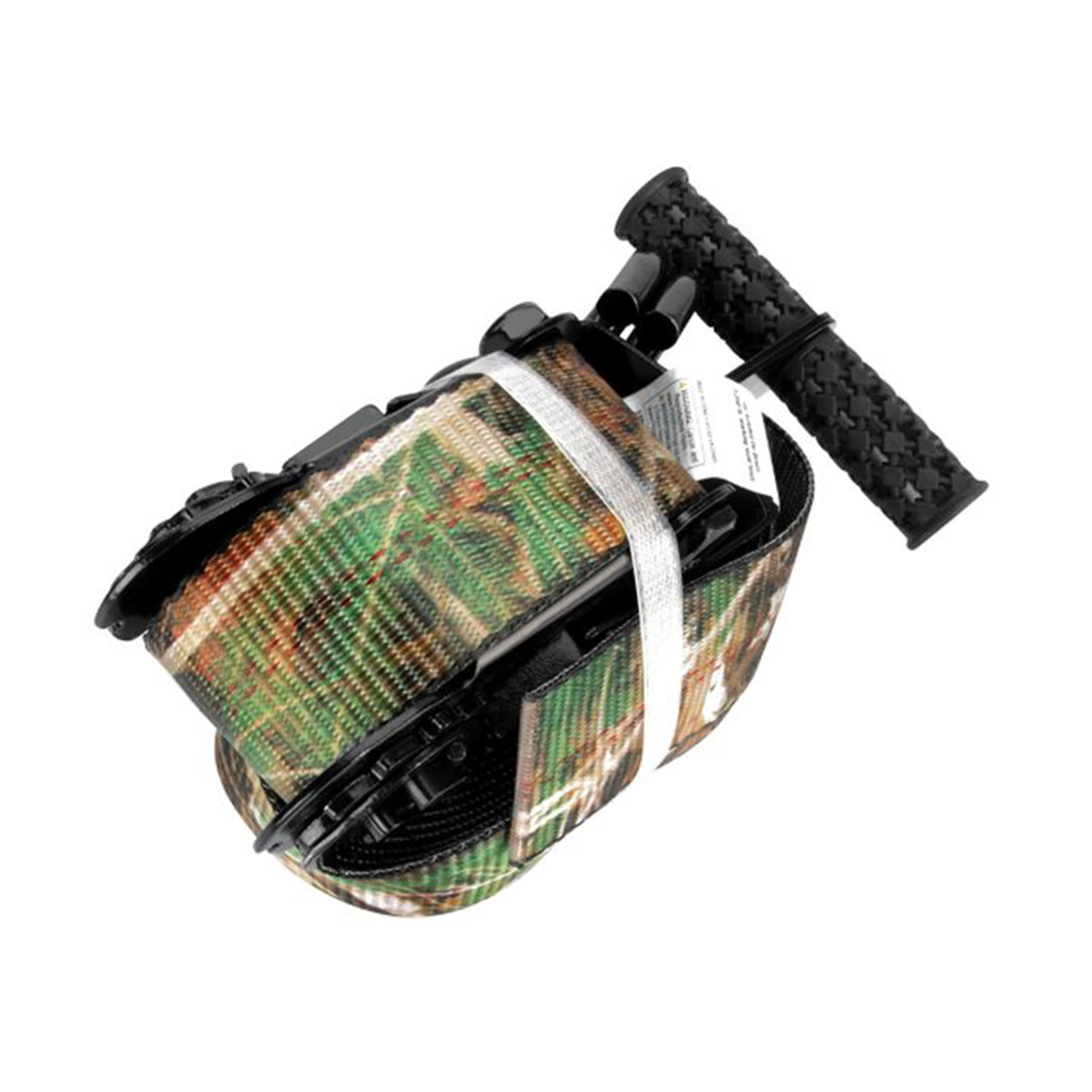Performance Tool Secure X Tie Down Strap — 2in. x 16ft., 3,300 lb Load Limit, Camo, Heavy-Duty Ratcheting Mechanism, Model# PRTW1854