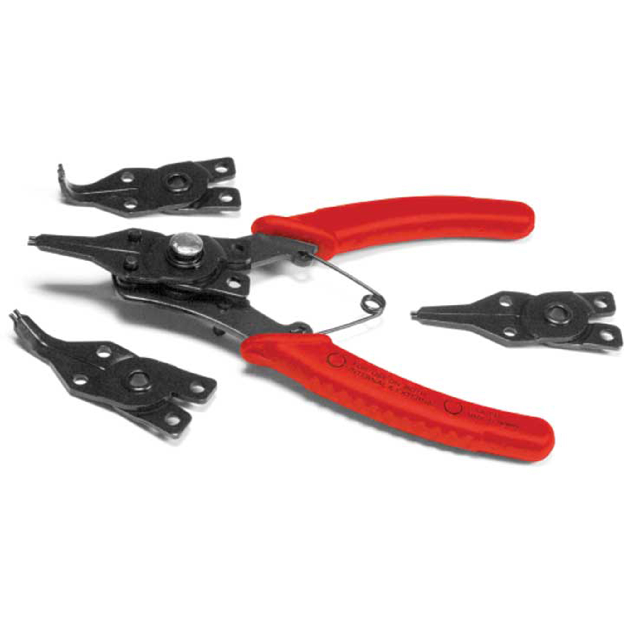 Performance Tool Combination Snap Ring Plier Set — 5-Piece, Ergonomic Handle, Four Interchangeable Tips, Vinyl Grip, Model# PRTW1159