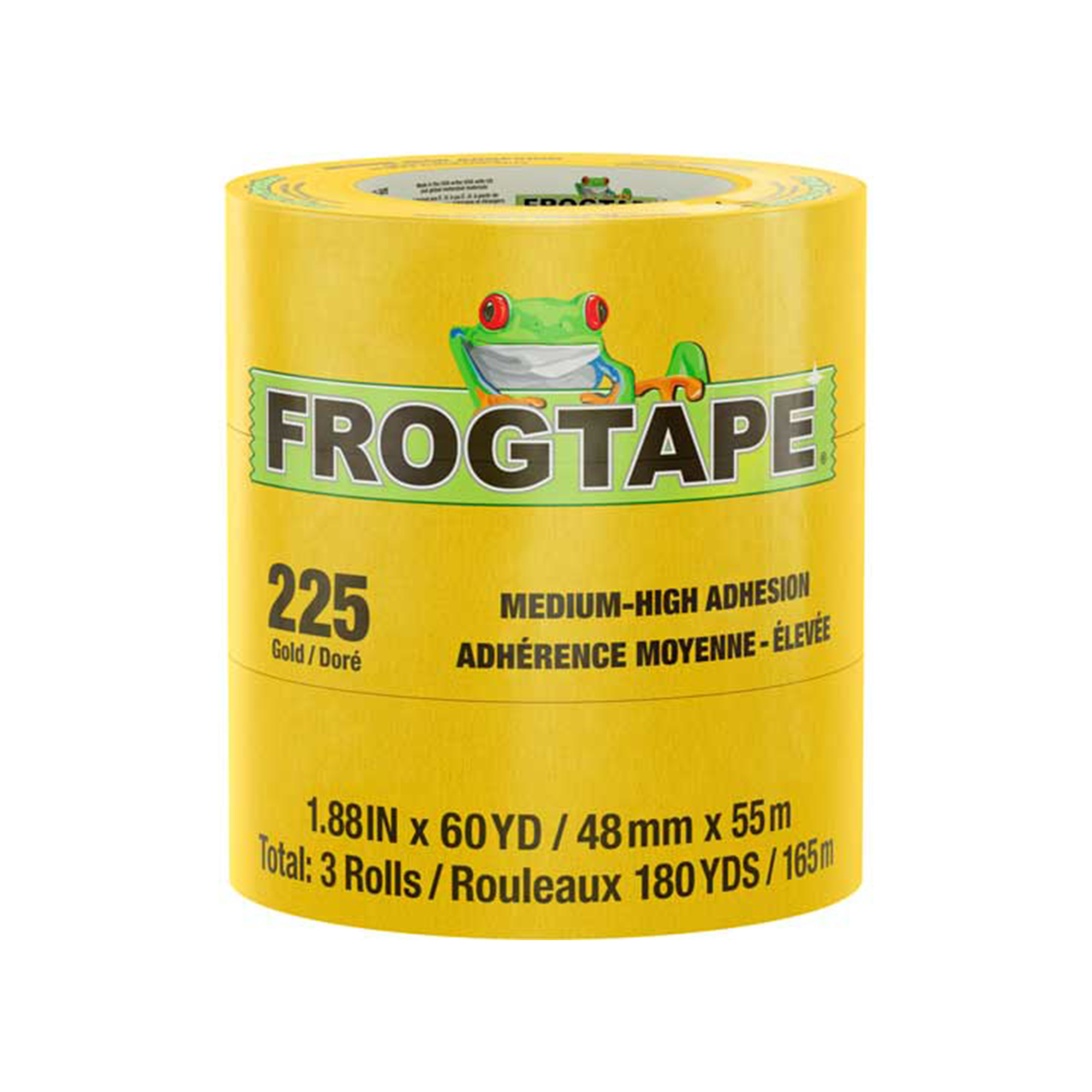 Shurtape FrogTape CP 225 Performance Grade Masking Tape — 48mm x 55m, Gold, Medium-High Adhesion, Water-Resistant, Model# SHT105322