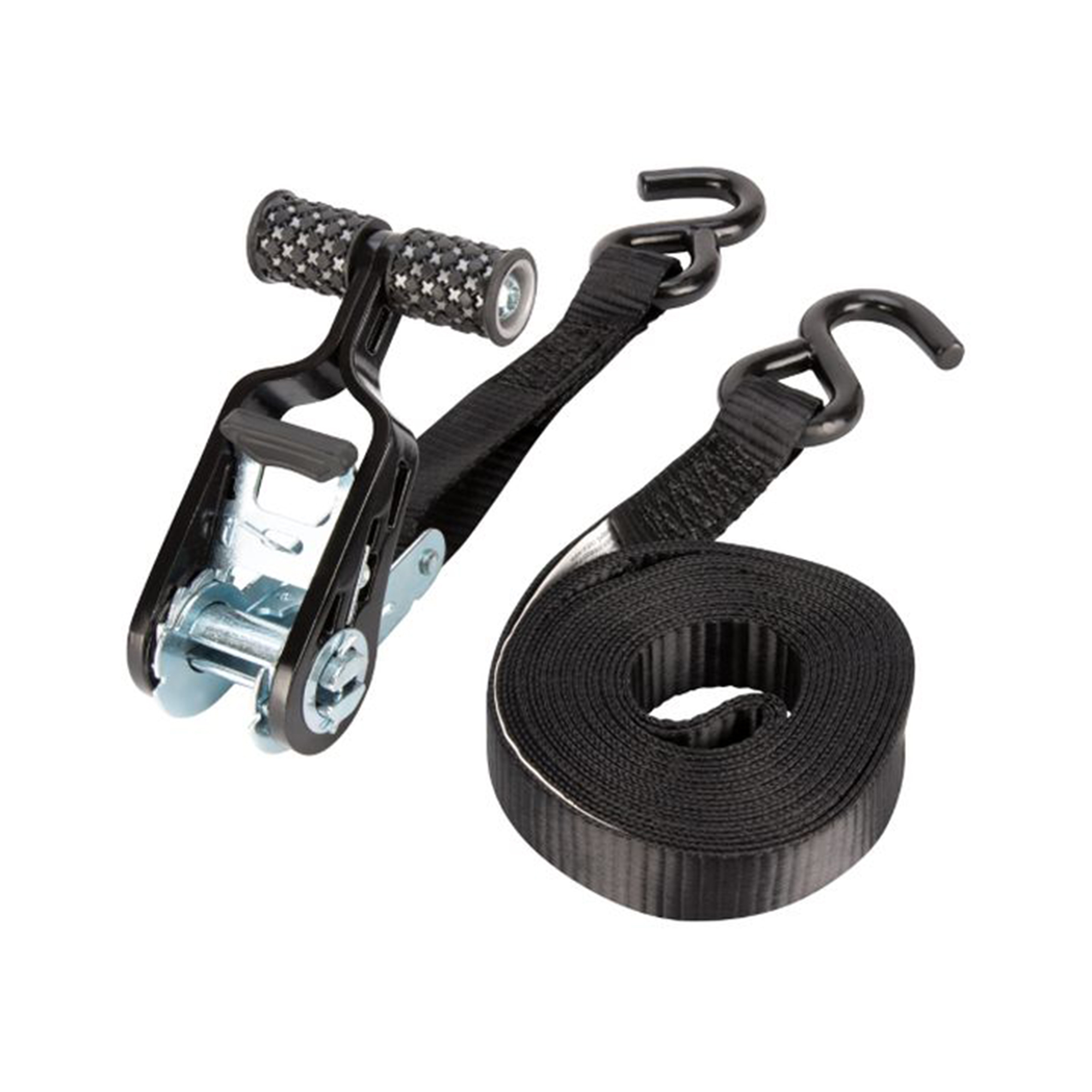 Performance Tool Ratchet Tie Down Straps — 1in. x 15ft., 1,000-Lb. Load Limit, 4 Pk, Vinyl-Coated Hooks, Model# PRTW1873