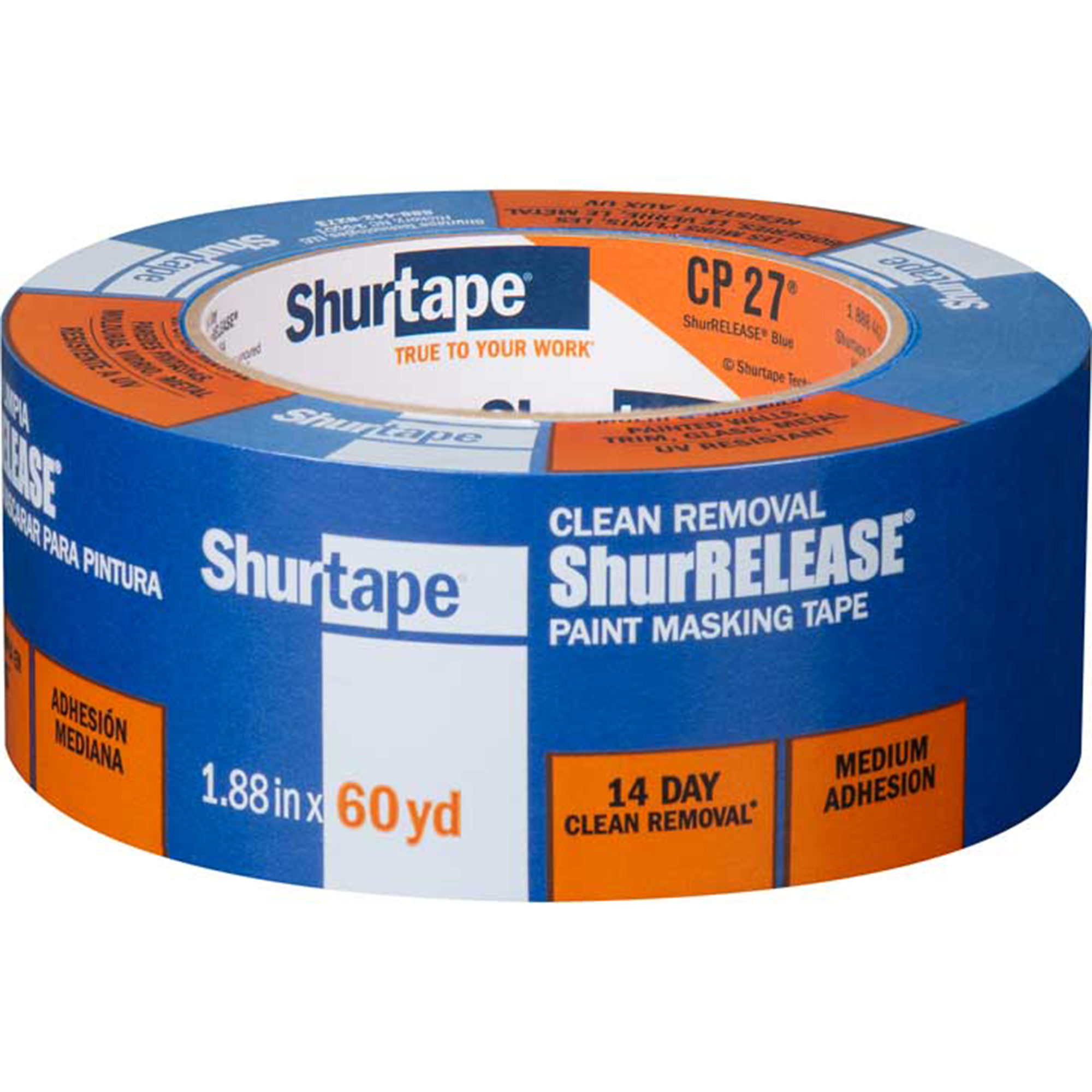 Shurtape CP 27 ShurRELEASE Blue Painter’s Tape — 48mm x 55m, Premium Multi-Surface, 14-Day No Residue, 5.08 mil, UV-Resistant, Model# SHT202880