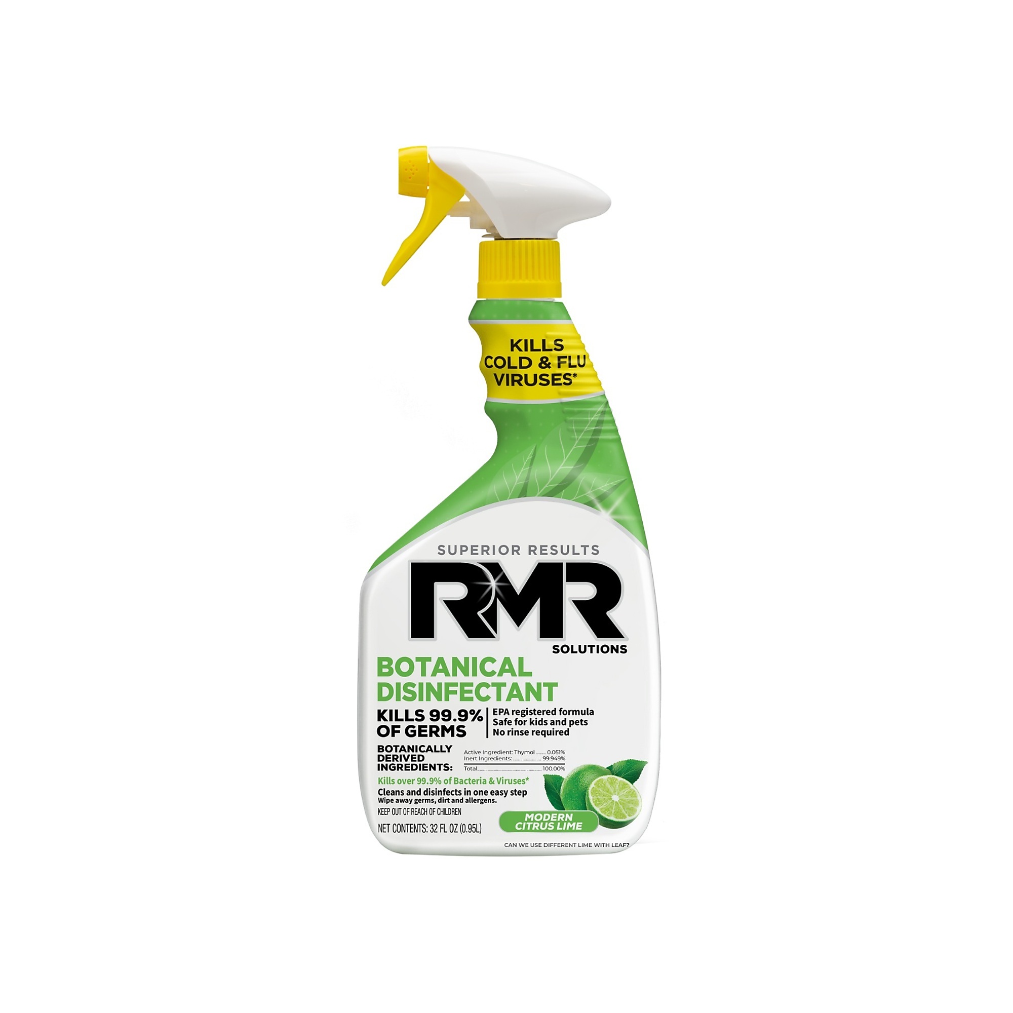 RMR Botanical Disinfectant Cleaner — 32 Oz. Spray, EPA-Registered, Plant-Based, Multi-Surface Cleaner, Model# BWX32