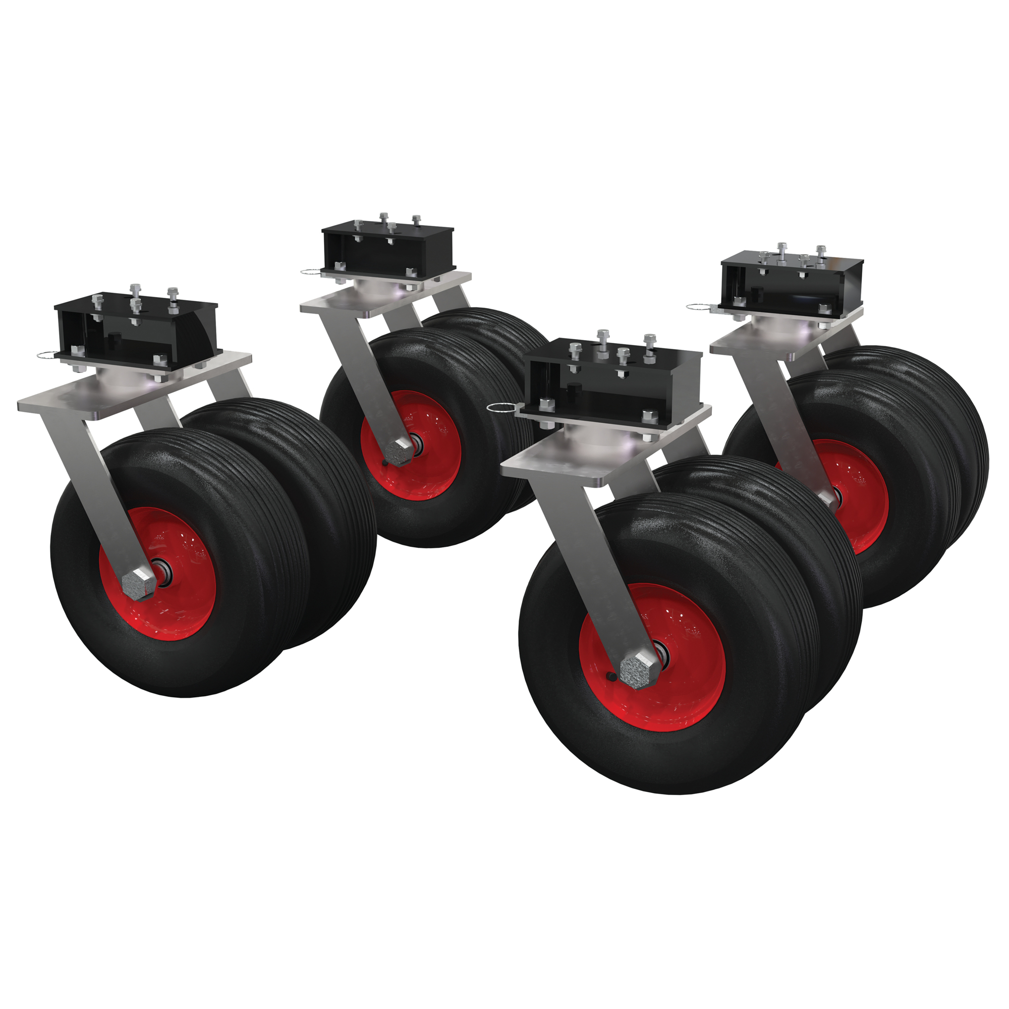 Vestil Pneumatic Rubber Dual Tire Kit — 15.5in. x 5.875in. Wheel, 4000-Lb. Capacity, For Steel Fixed Height Gantry Cranes, Model# FHS-PNU-DT4-RF