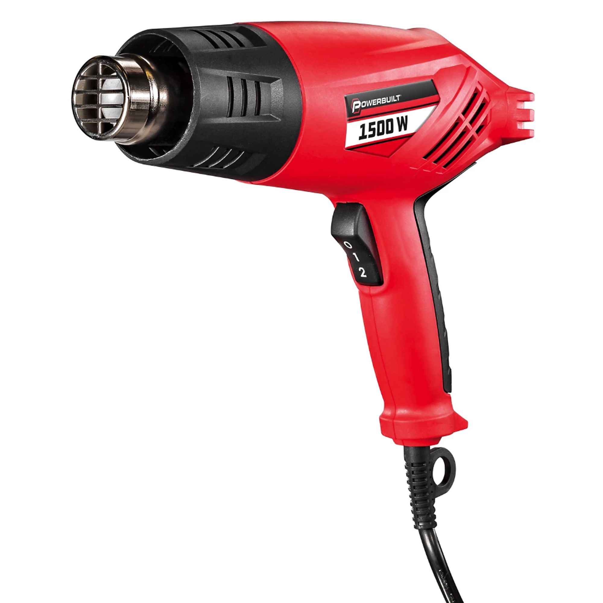 Powerbuilt Heat Gun Kit — 1500 Watts, Dual Temperature Range, Dual Speed Settings, 7 Accessories, Model# 240068